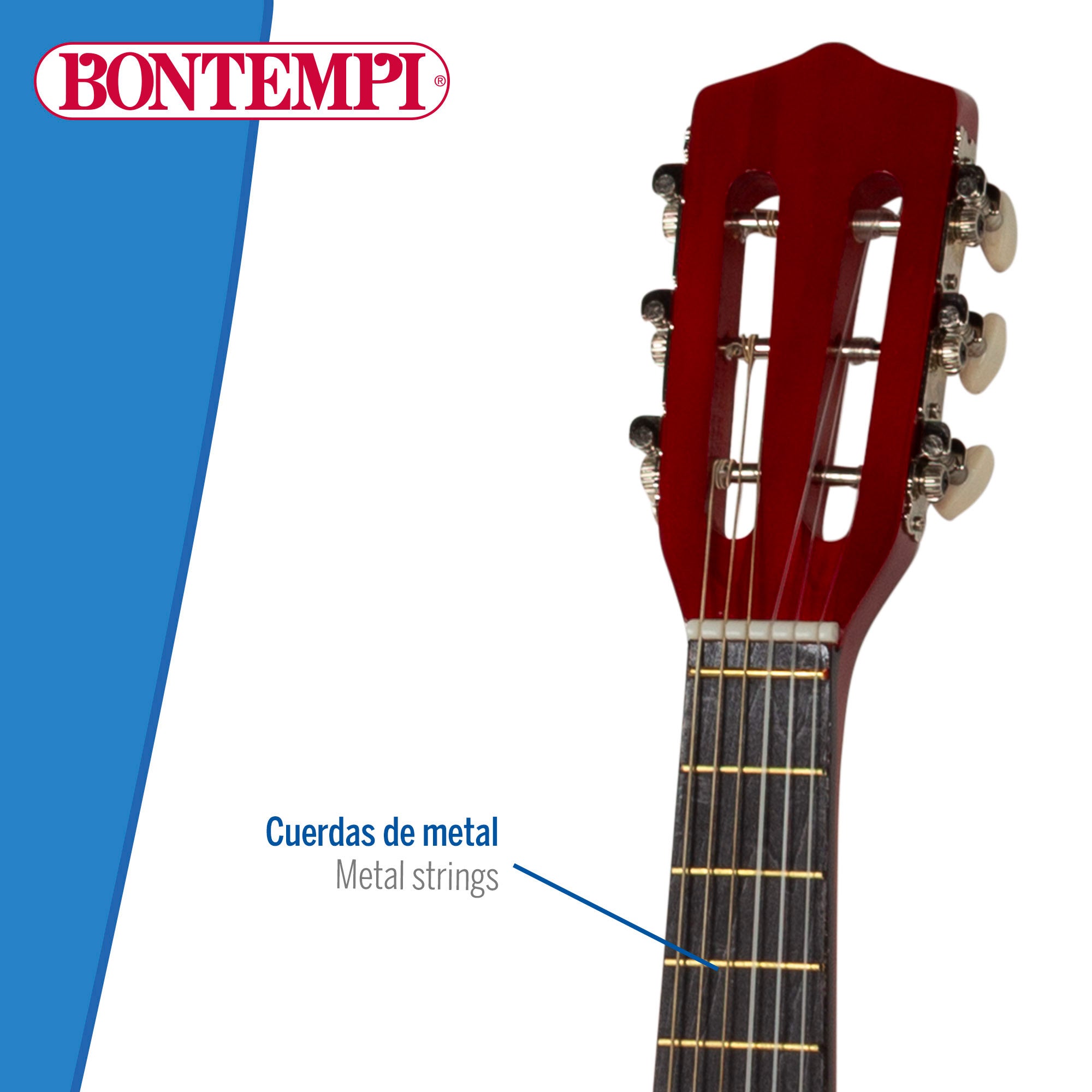 Guitarra juguete clásica de madera 75 cm con correa Bontempi
