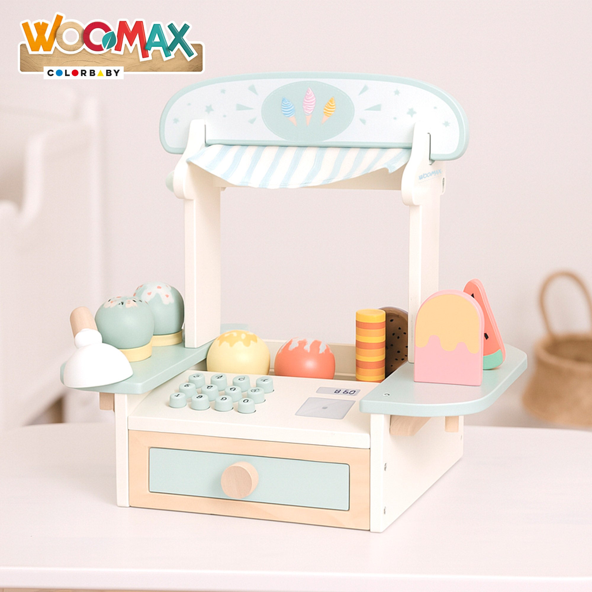 WOOMAX Set heladería de madera con 11 piezas 30x21x29 cm