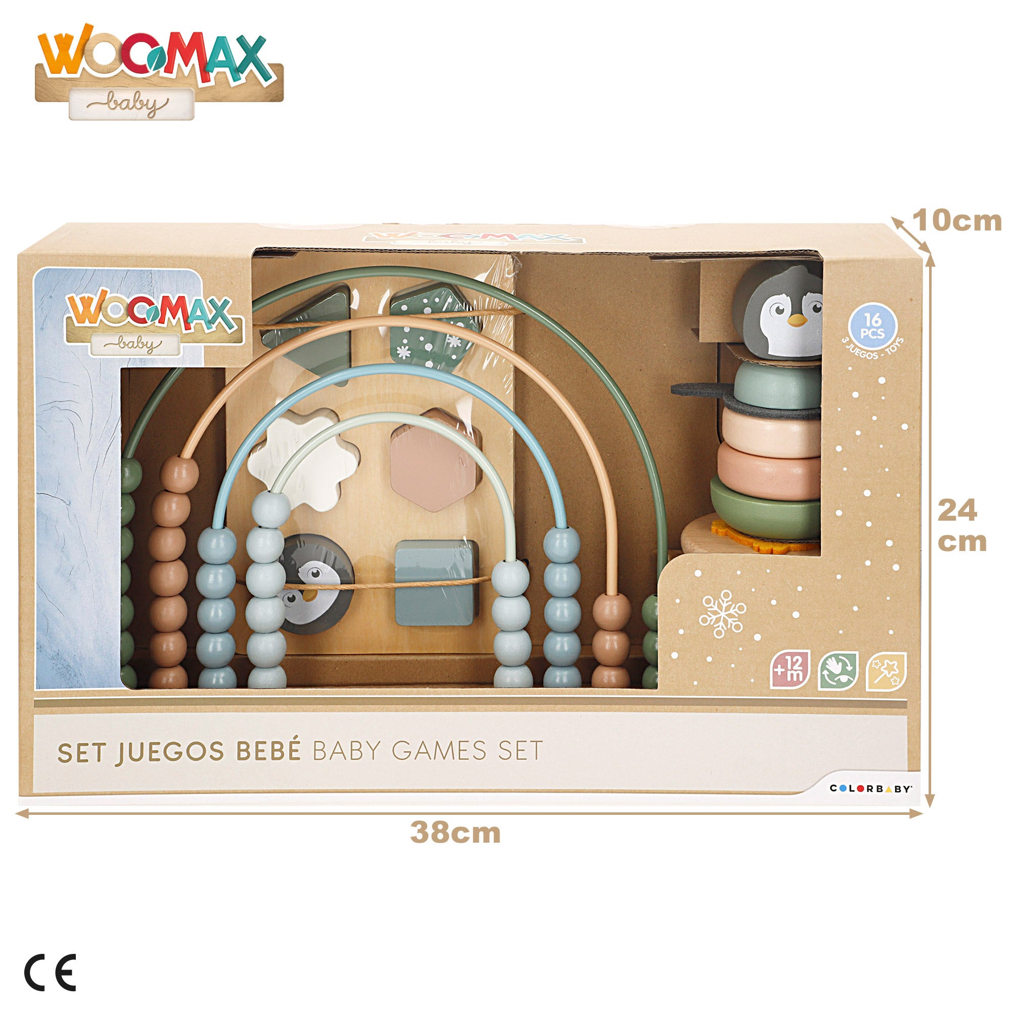 WOOMAX Set 3 juegos madera bebé