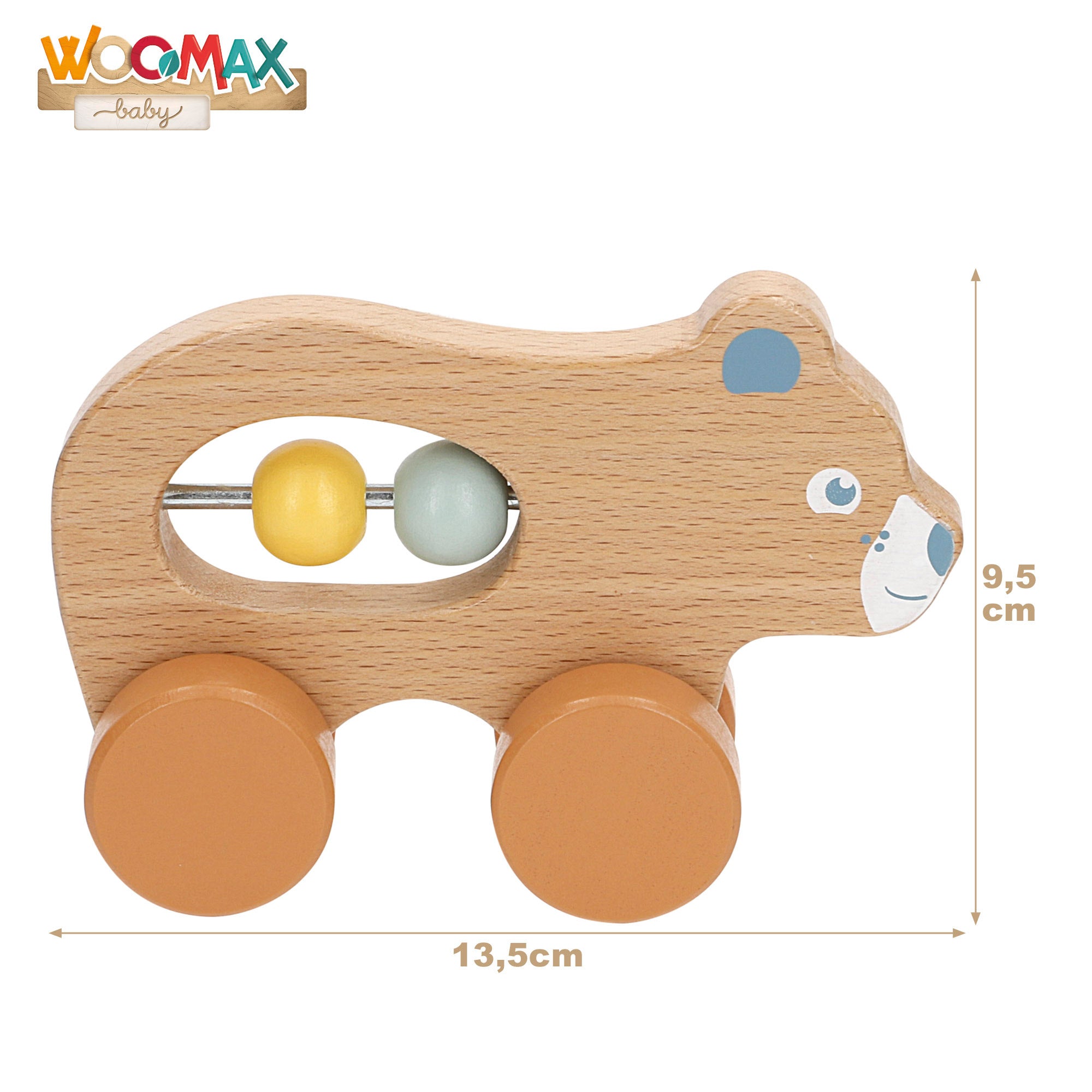 WOOMAX Set 4 sonajeros bebé recién nacido madera