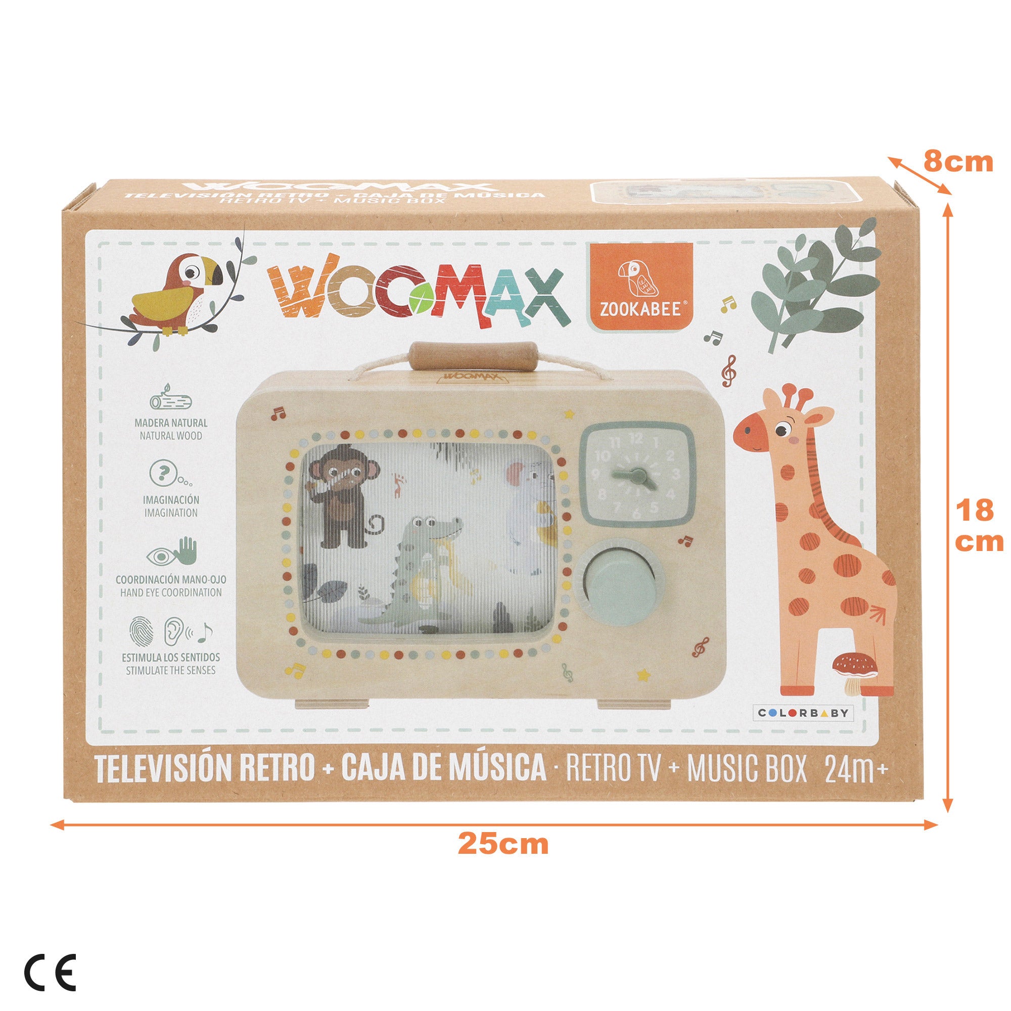 WOOMAX Televisión de madera interactiva con reloj