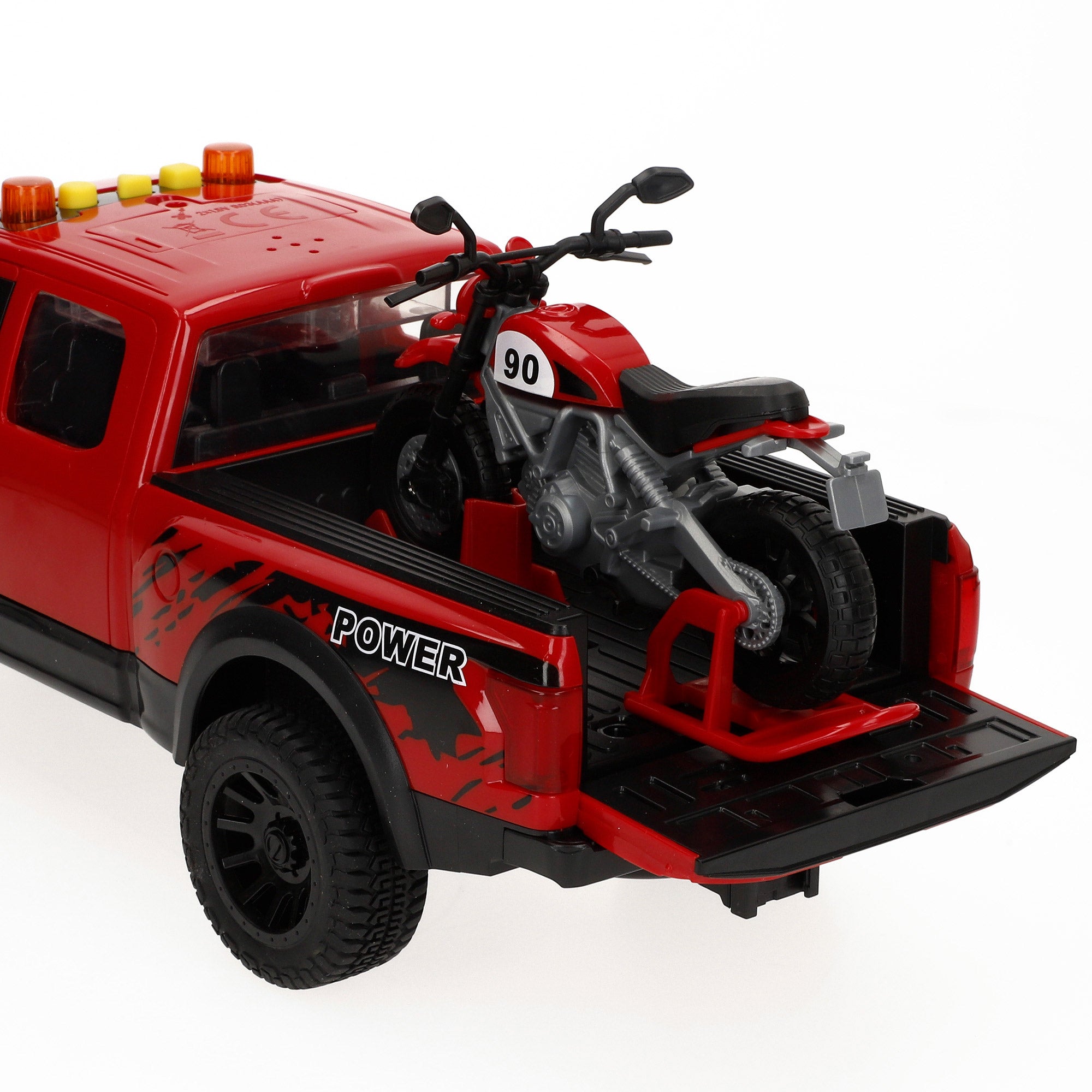 Coche pick up fricción con moto luz y sonido Speed & Go