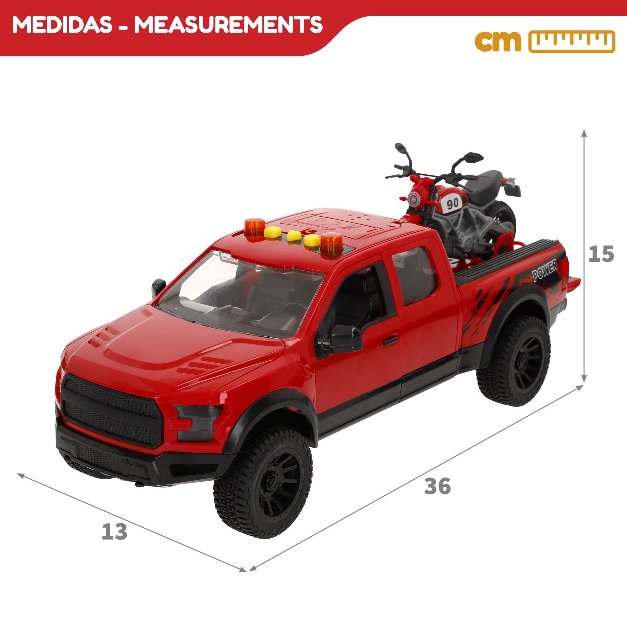 Coche pick up fricción con moto luz y sonido Speed & Go