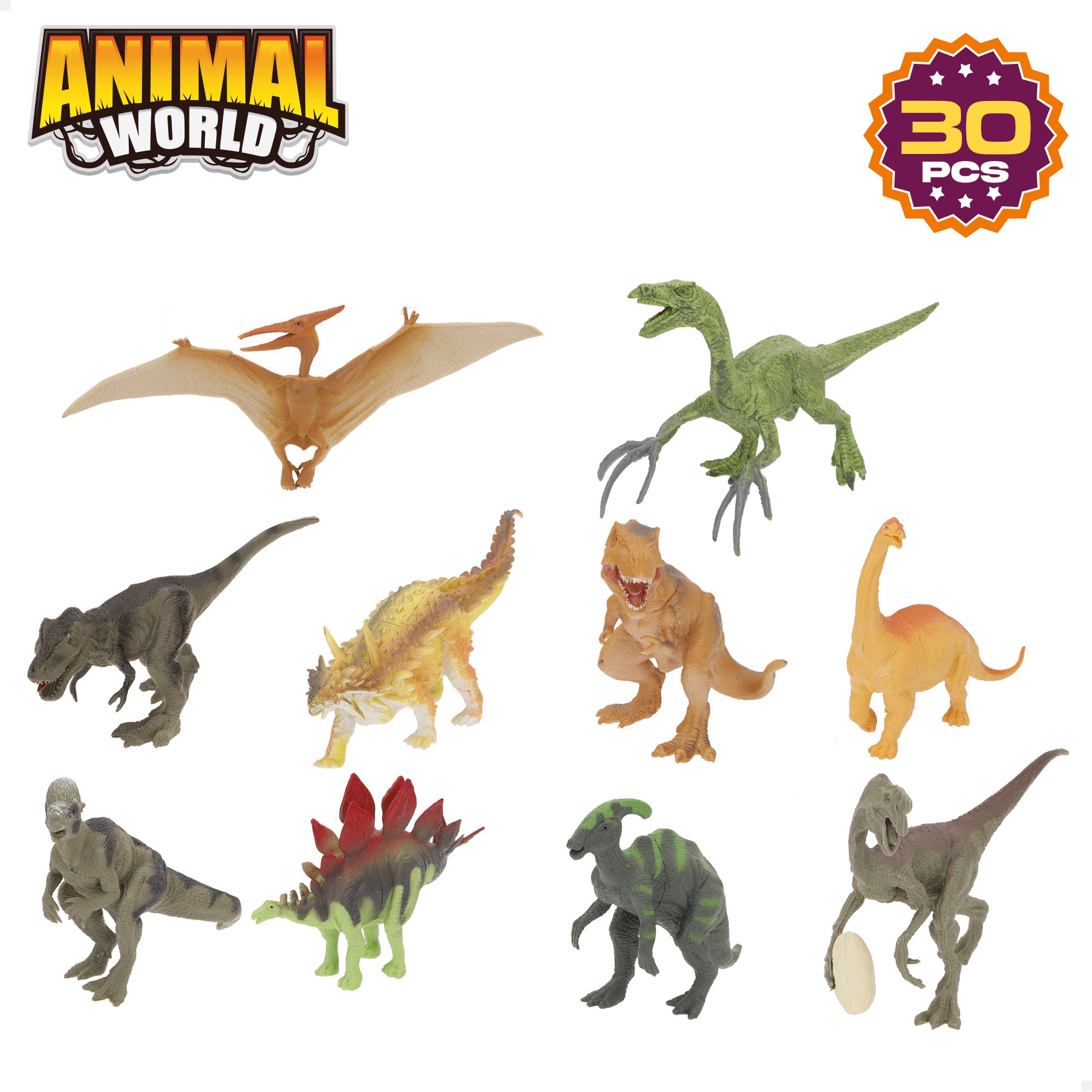 Set dinosaurios con tapete y accesorios 30 pzas. Animal World
