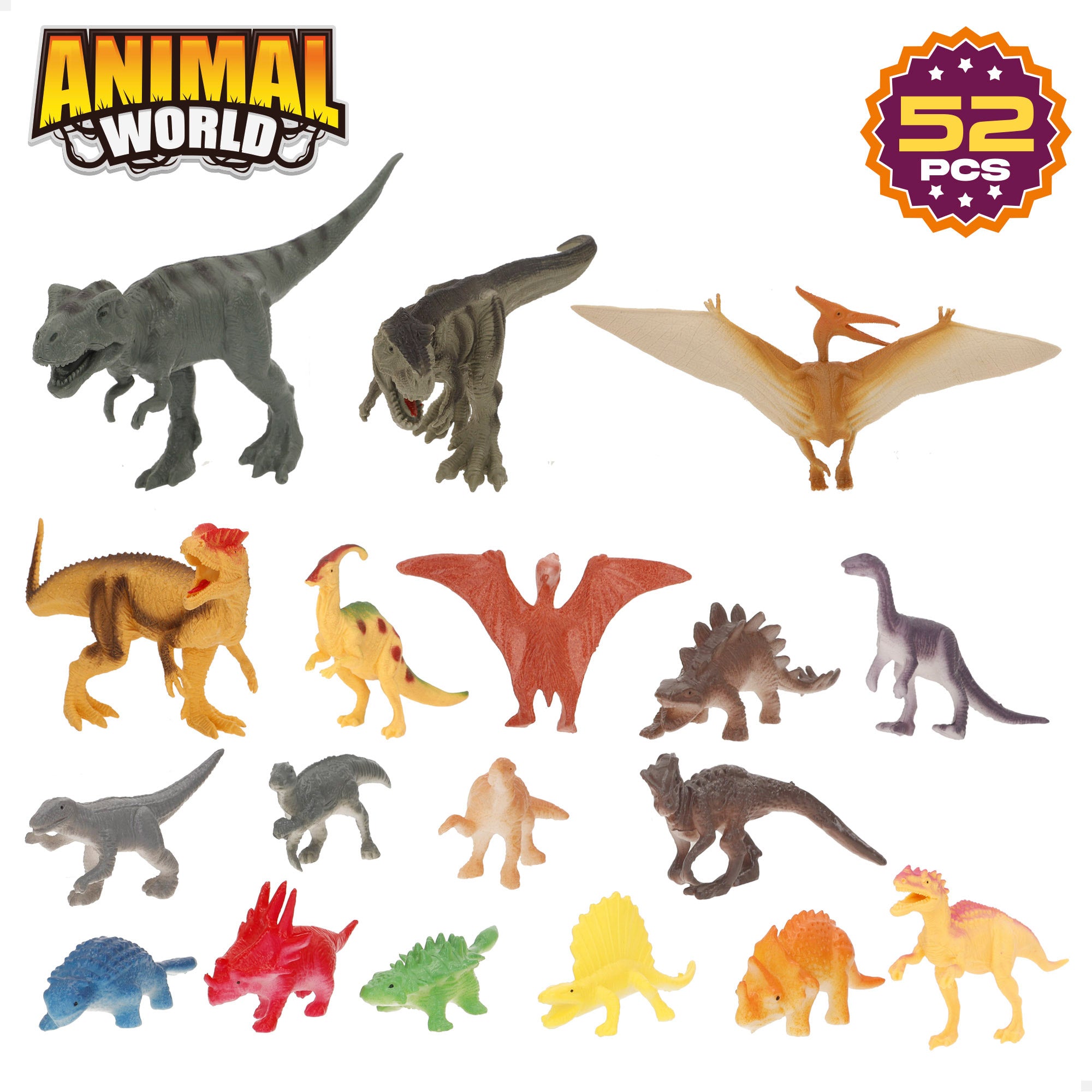 Set dinosaurios con tapete y accesorios 52 pzas. Animal World