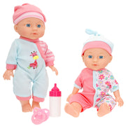 Set 2 muñecos bebé 30 cm con accesorios Colorbaby's