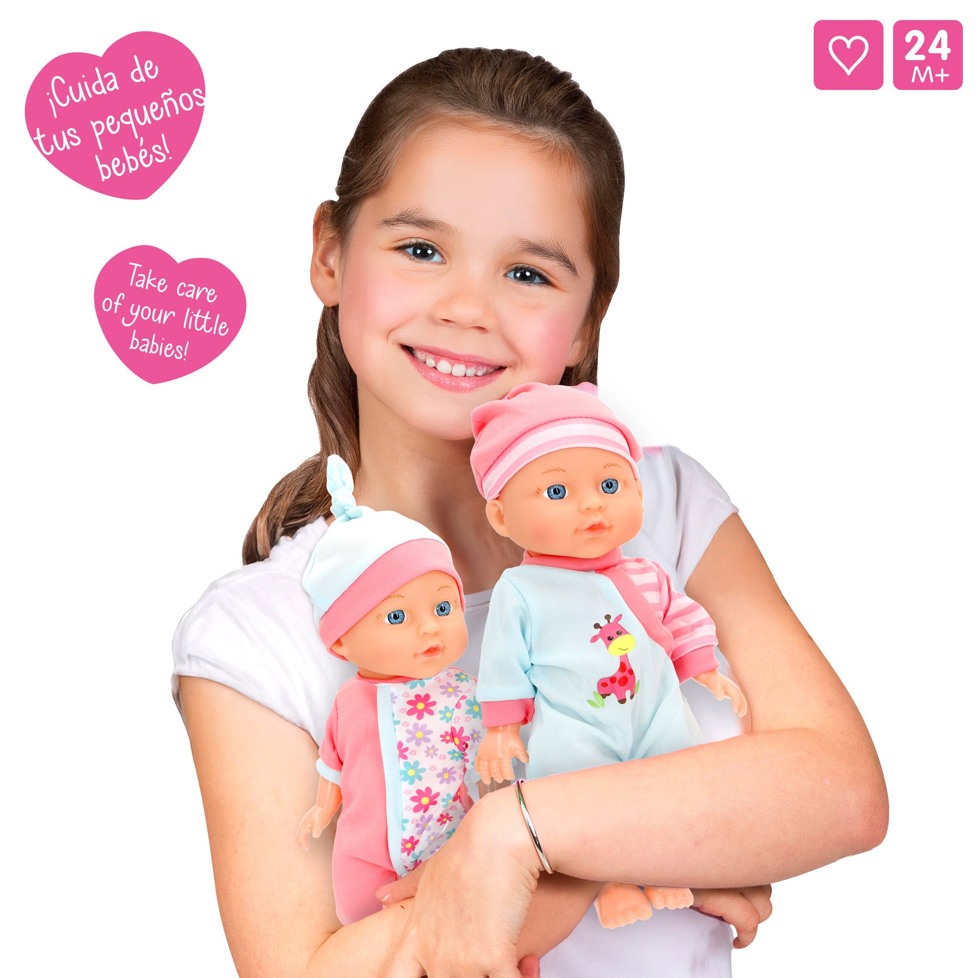 Set 2 muñecos bebé 30 cm con accesorios Colorbaby's