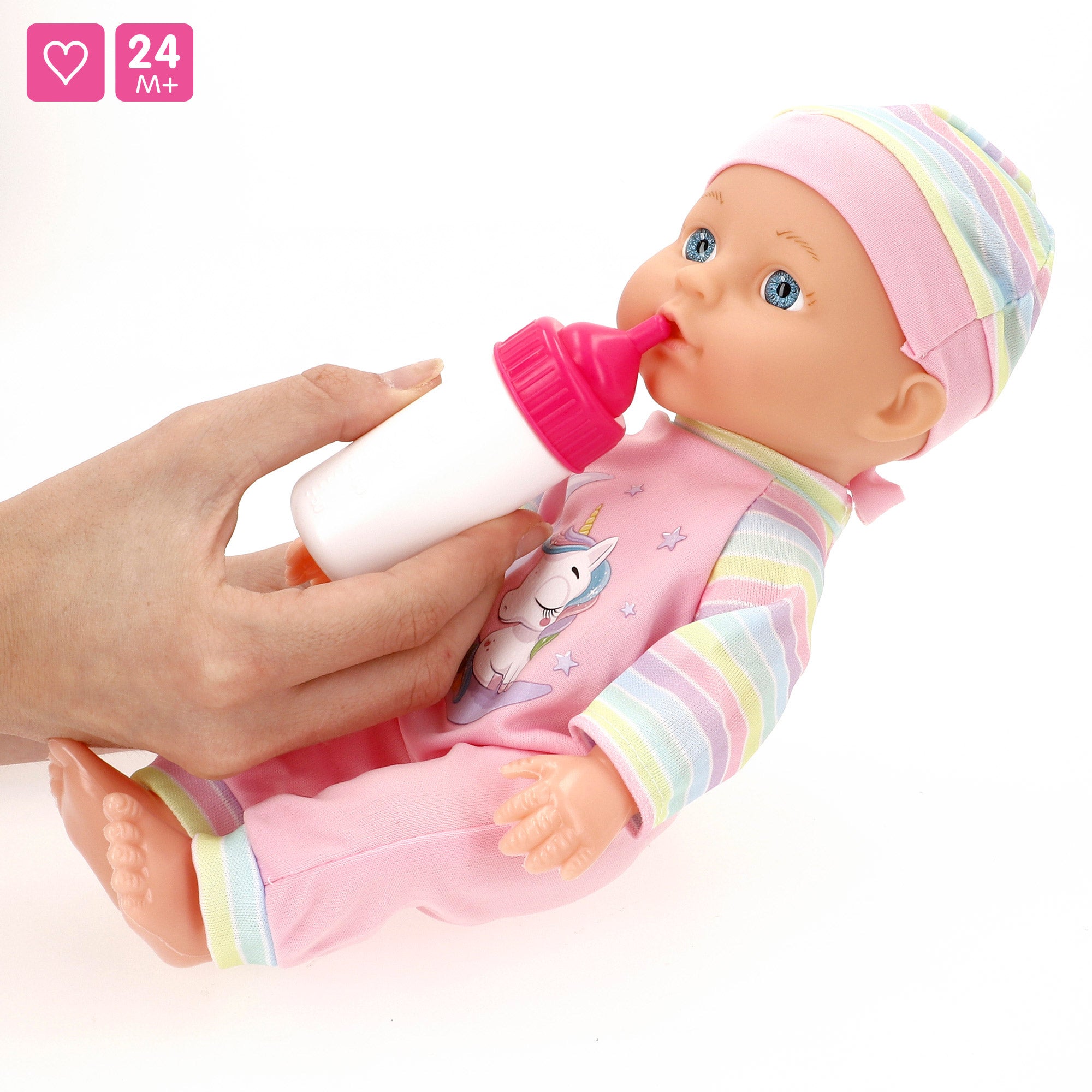 Muñeco bebé 30 cm con caballito y accesorios Colorbaby's