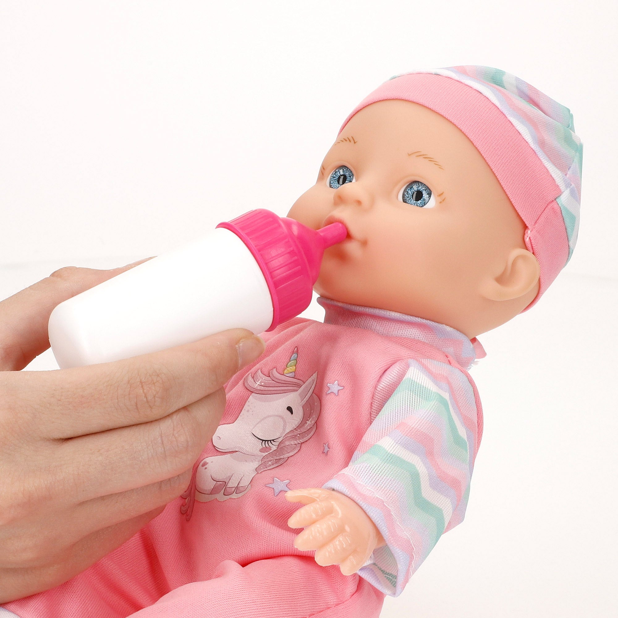 Muñeco bebé que habla con carrito plegable y accesorios Colorbaby's