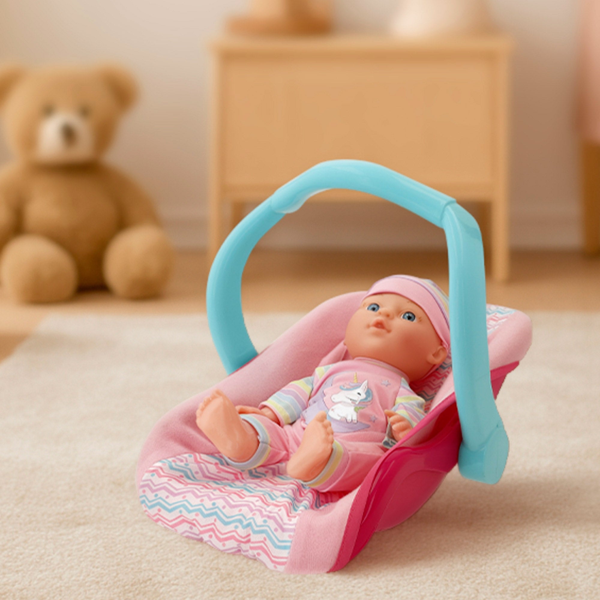 Muñeco bebé 30 cm con sillita y accesorios Colorbaby's