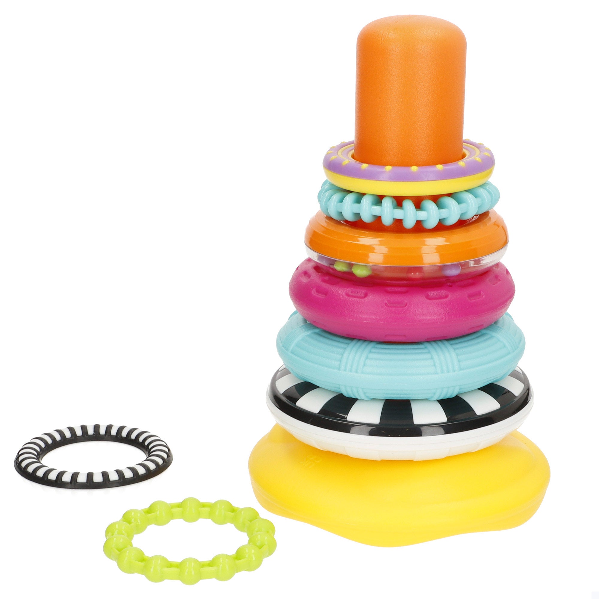 Winfun Torre apilable bebé con base tambaleante y 8 anillos