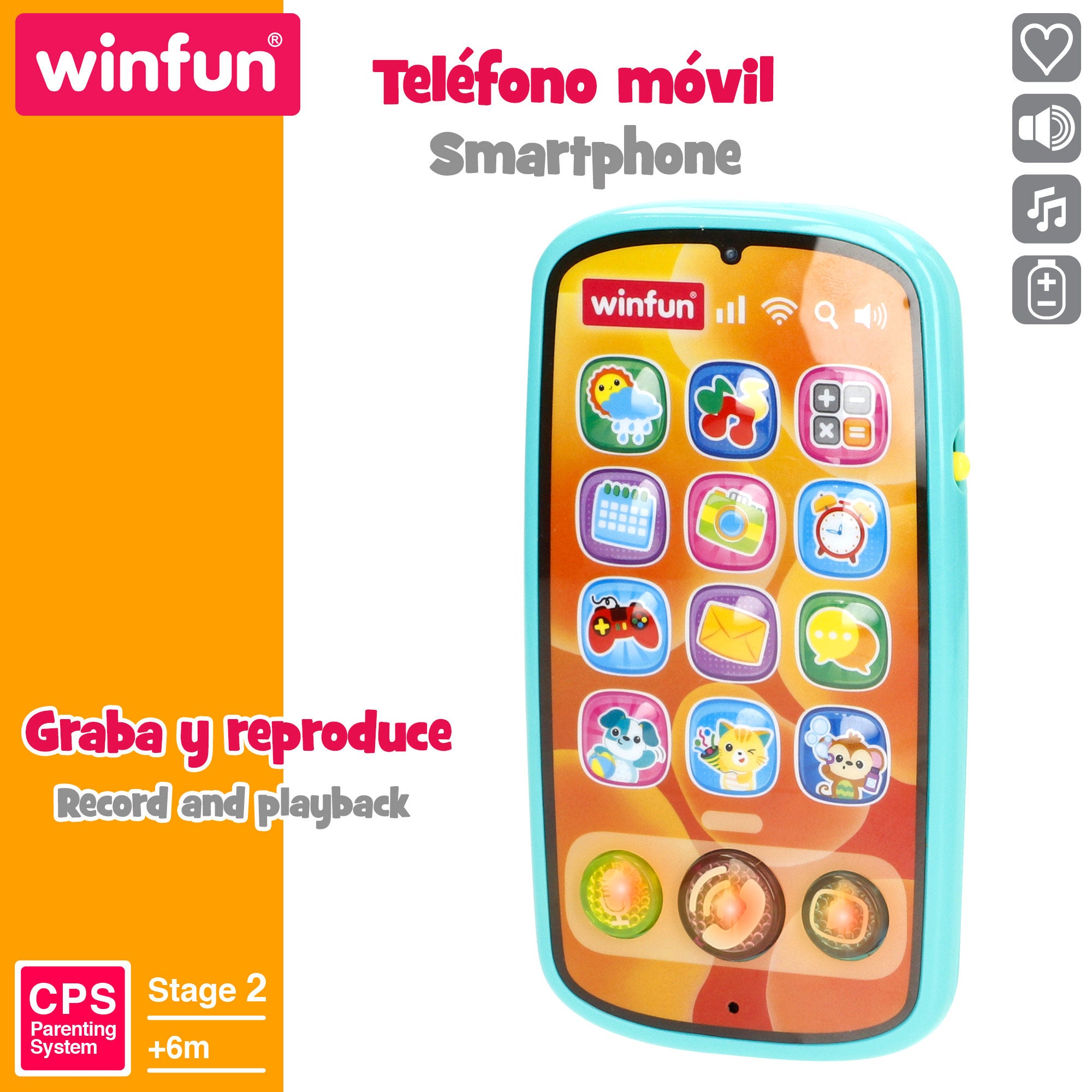 Winfun Teléfono móvil bebé con luz y sonido