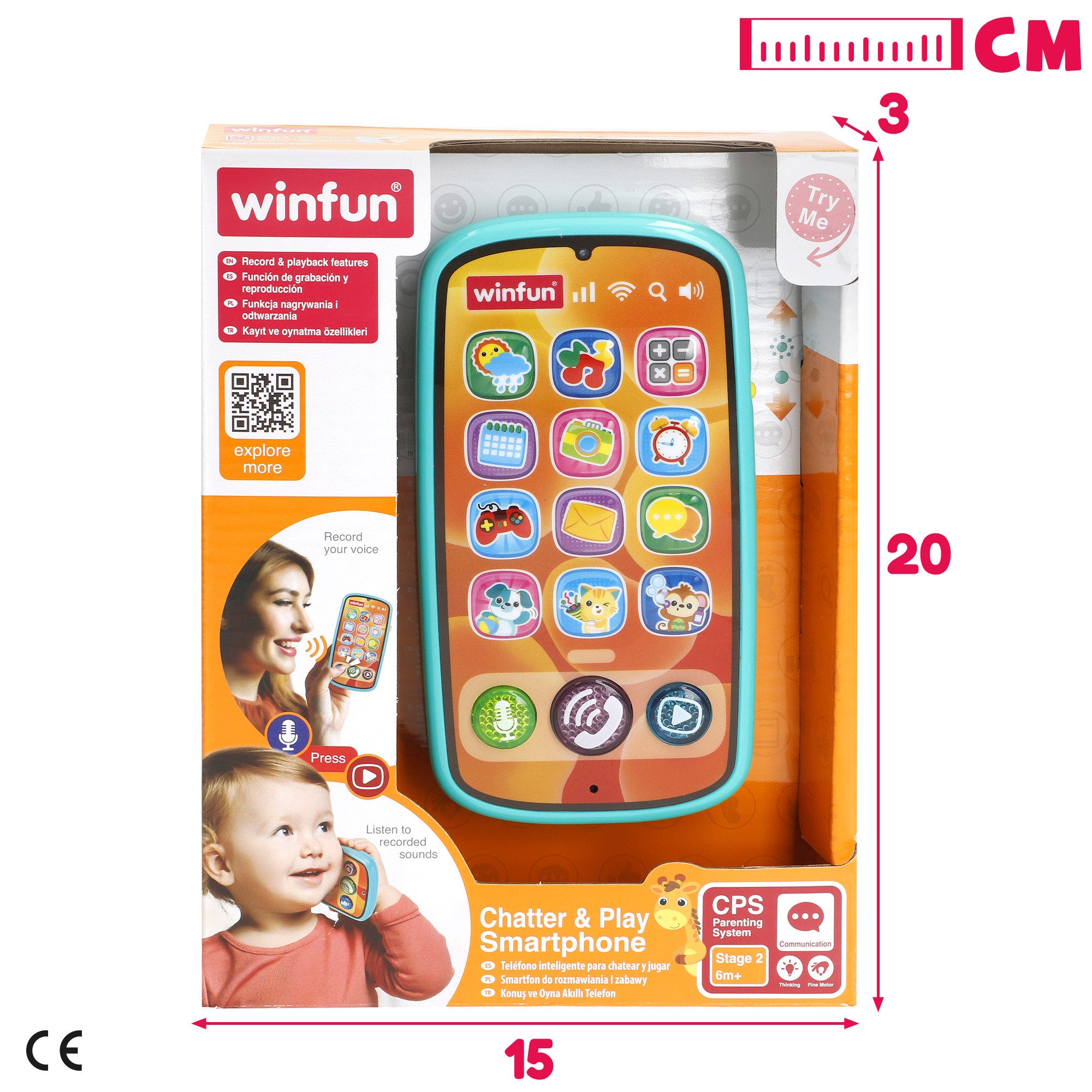 Winfun Teléfono móvil bebé con luz y sonido