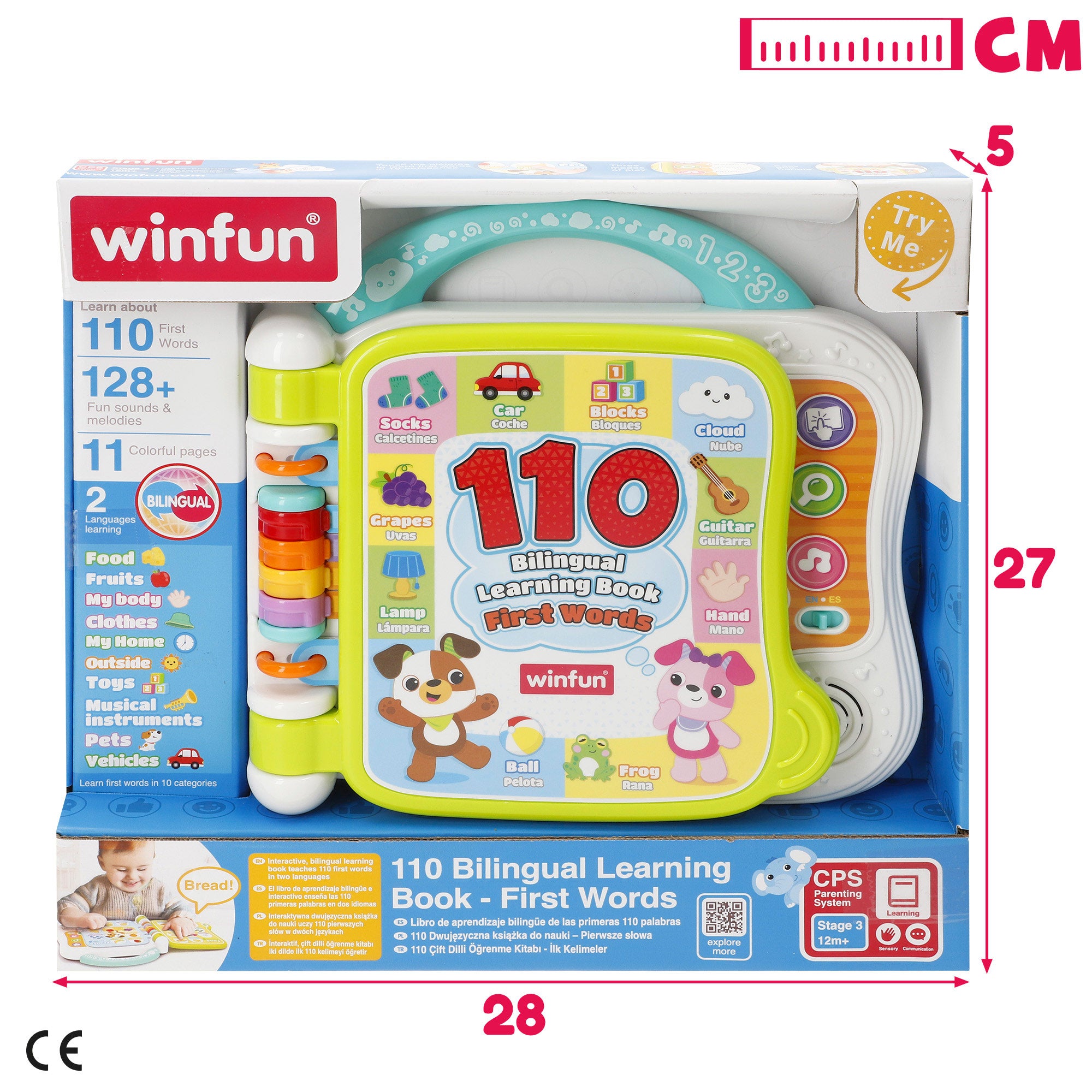 Winfun Libro aprendizaje primeras palabras español e inglés