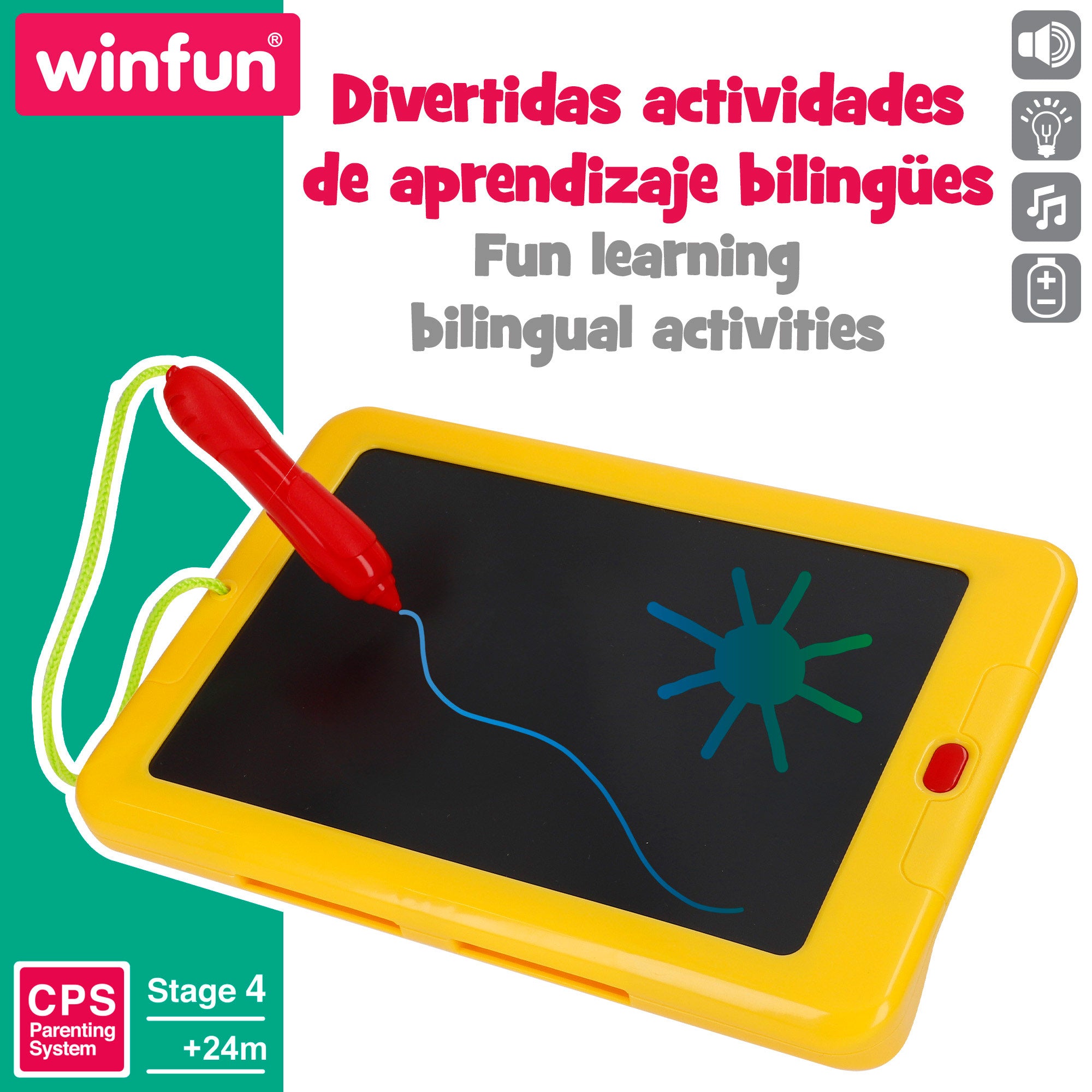 Winfun Tablet aprendizaje bilingüe con panel de dibujo