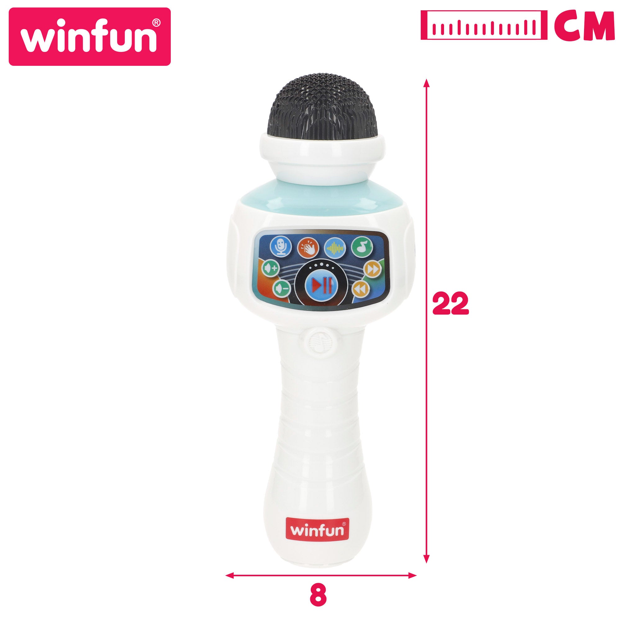Winfun Micrófono karaoke inalámbrico juguete con luz, melodías y efectos