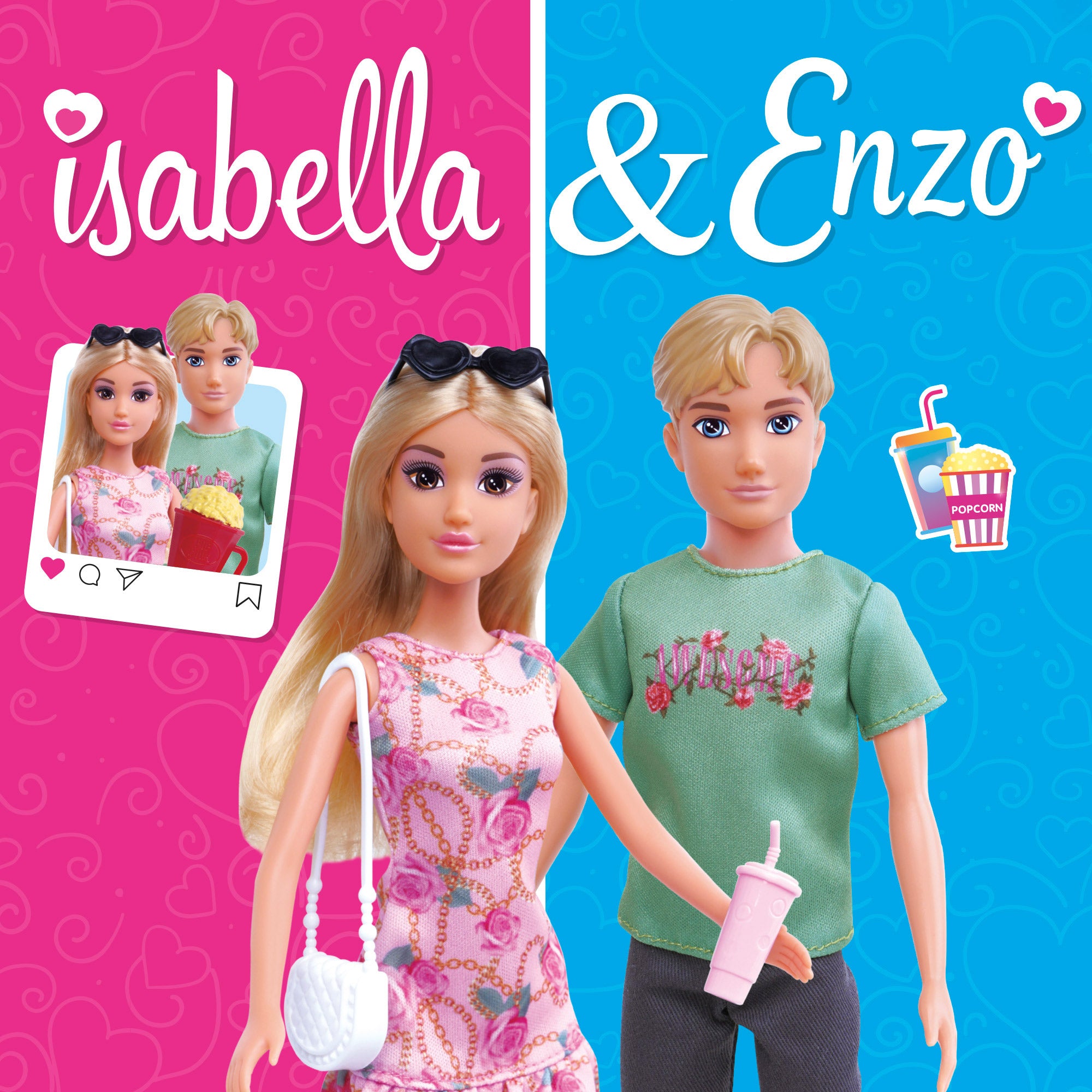 Set 2 muñecos articulados 30 cm Enzo & Isabella