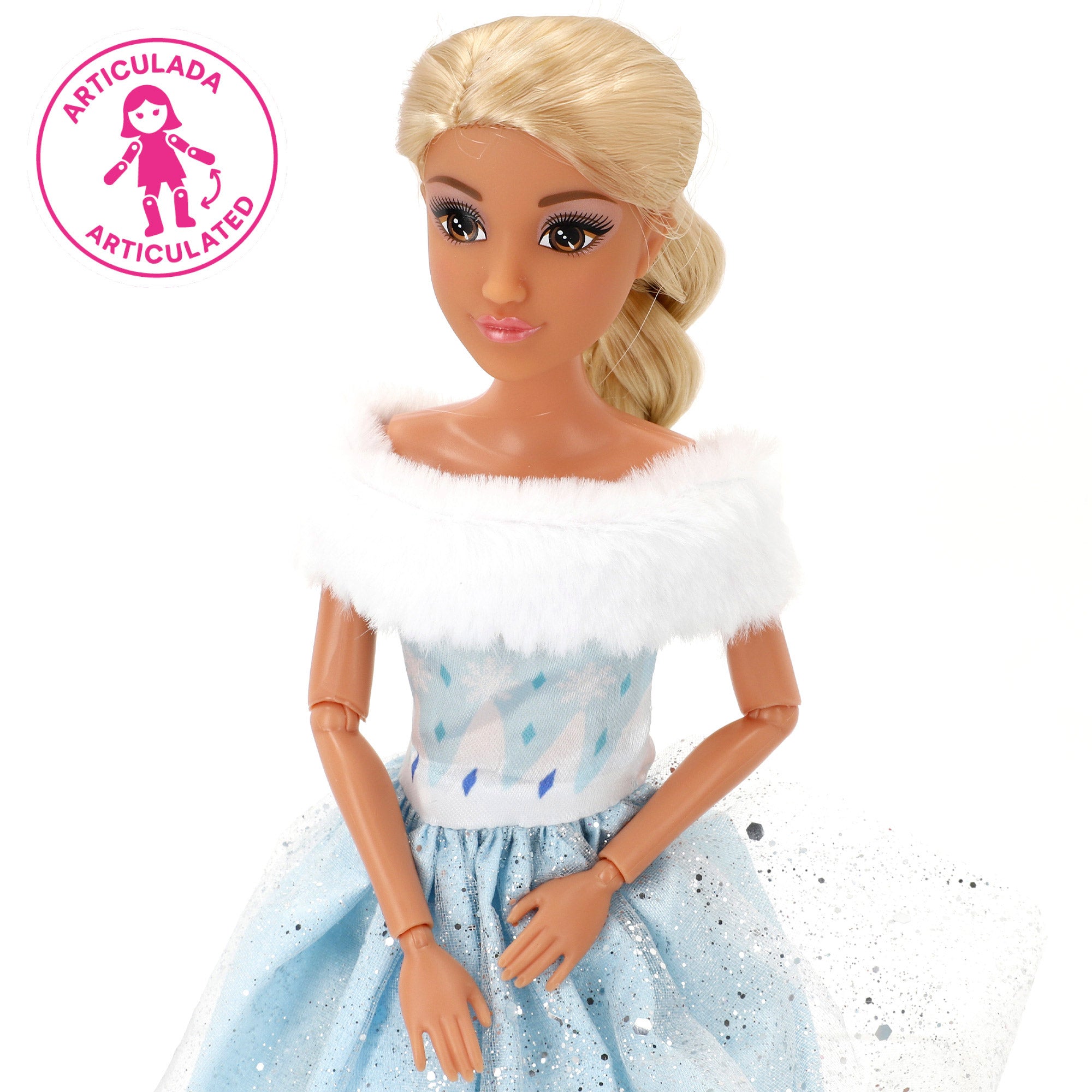 Muñeca princesa 30 cm con caballo blanco y accesorios Isabella