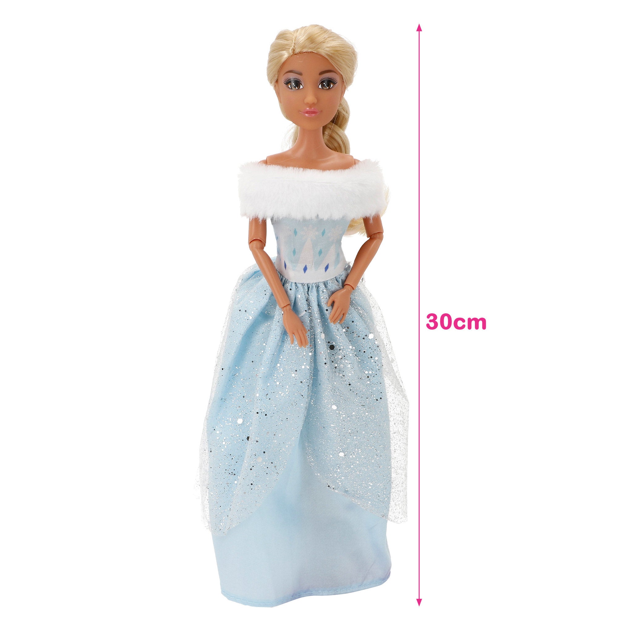 Muñeca princesa 30 cm con caballo blanco y accesorios Isabella