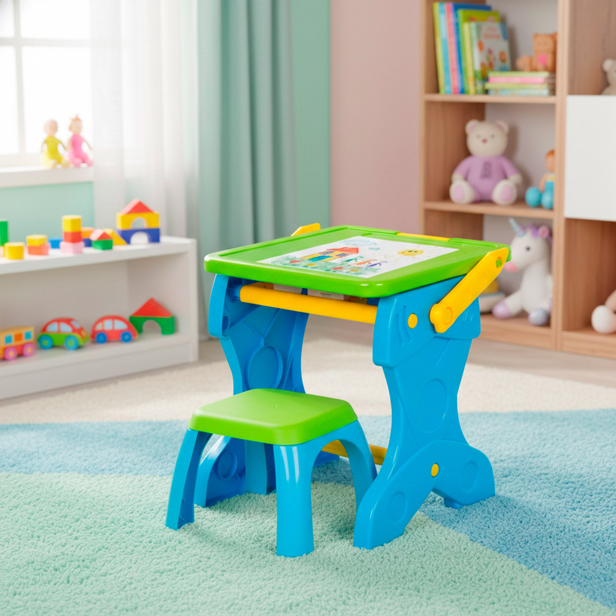 Pizarra con taburete y accesorios Good Idea!