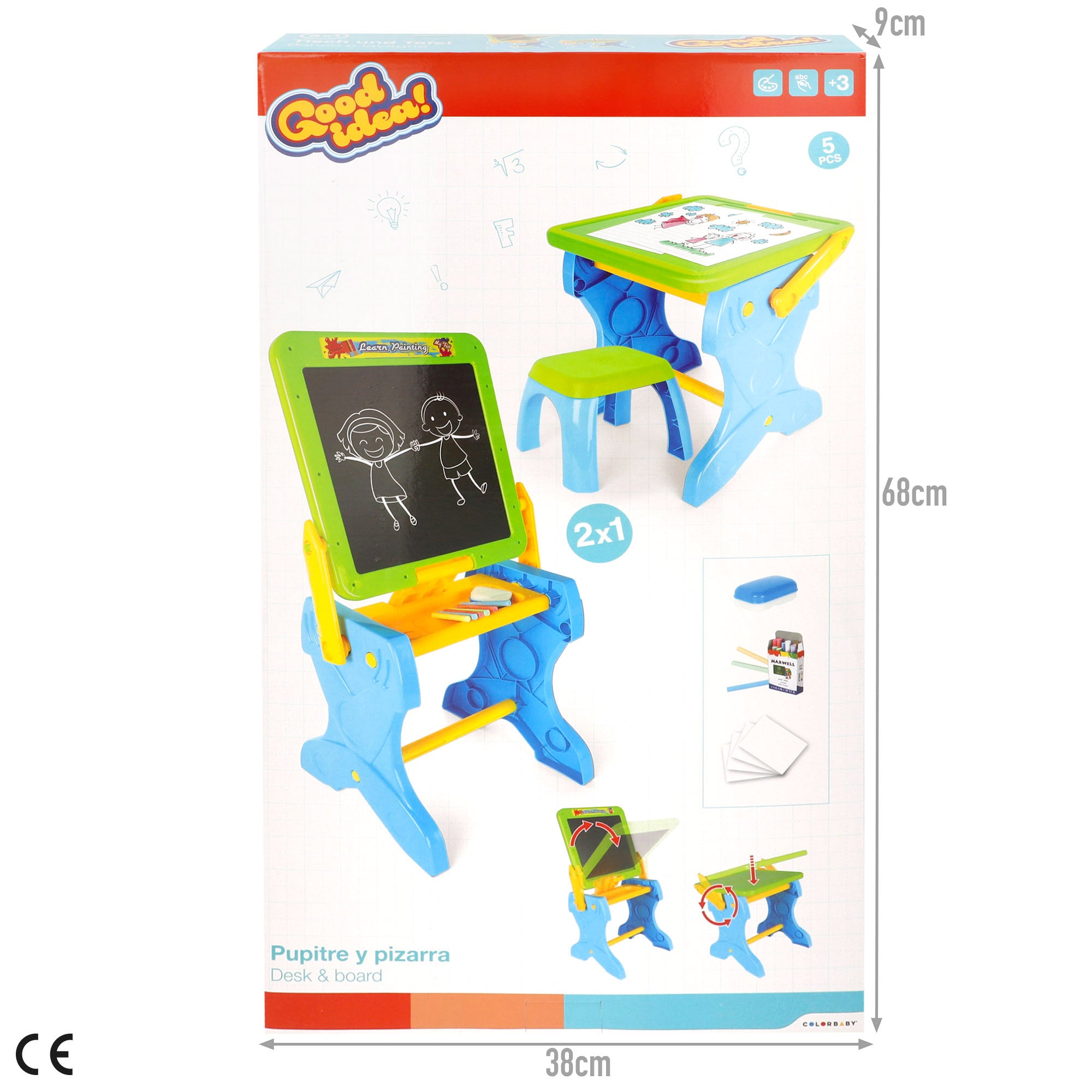 Pizarra con taburete y accesorios Good Idea!