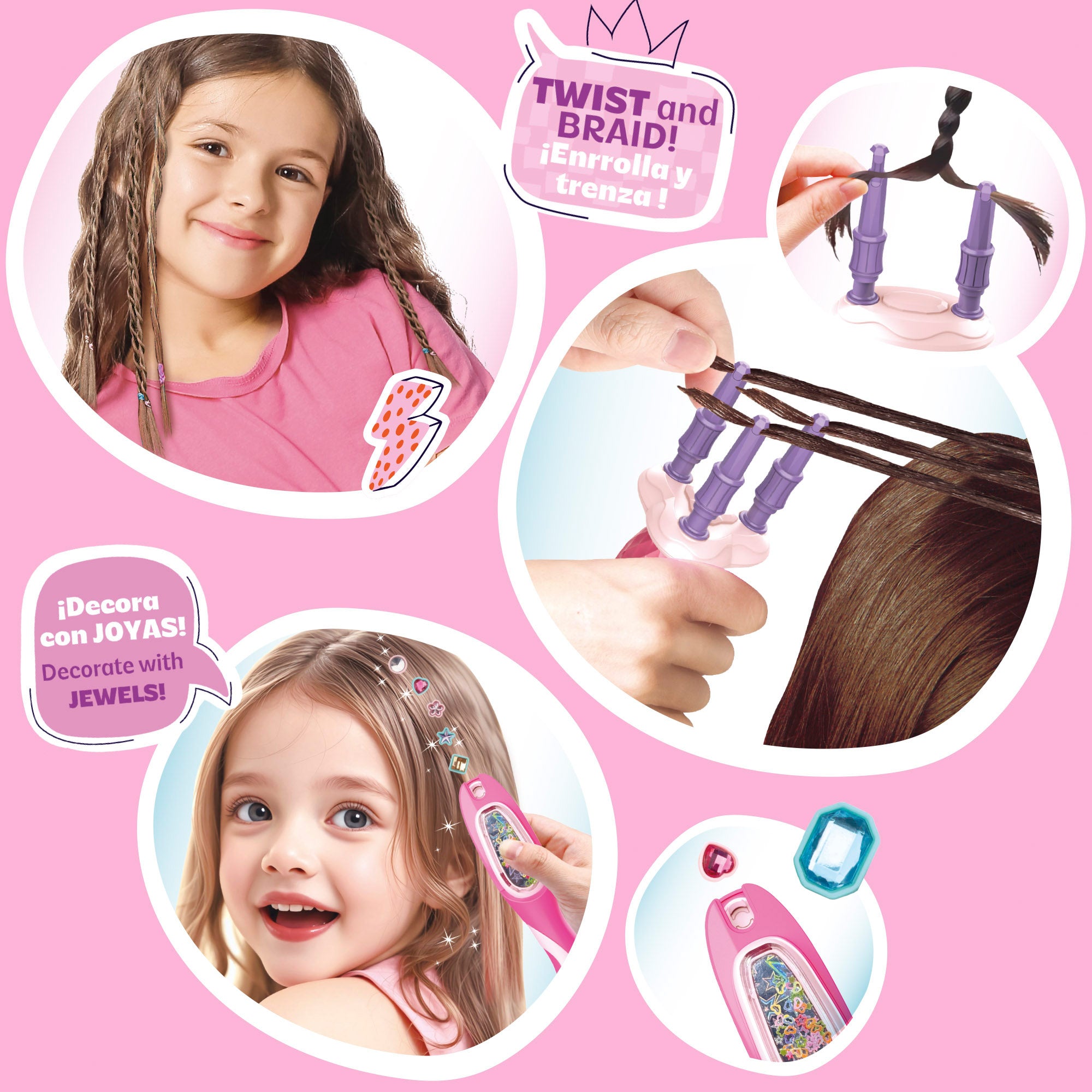 Set 2 en 1 peina y decora tu pelo Beauty