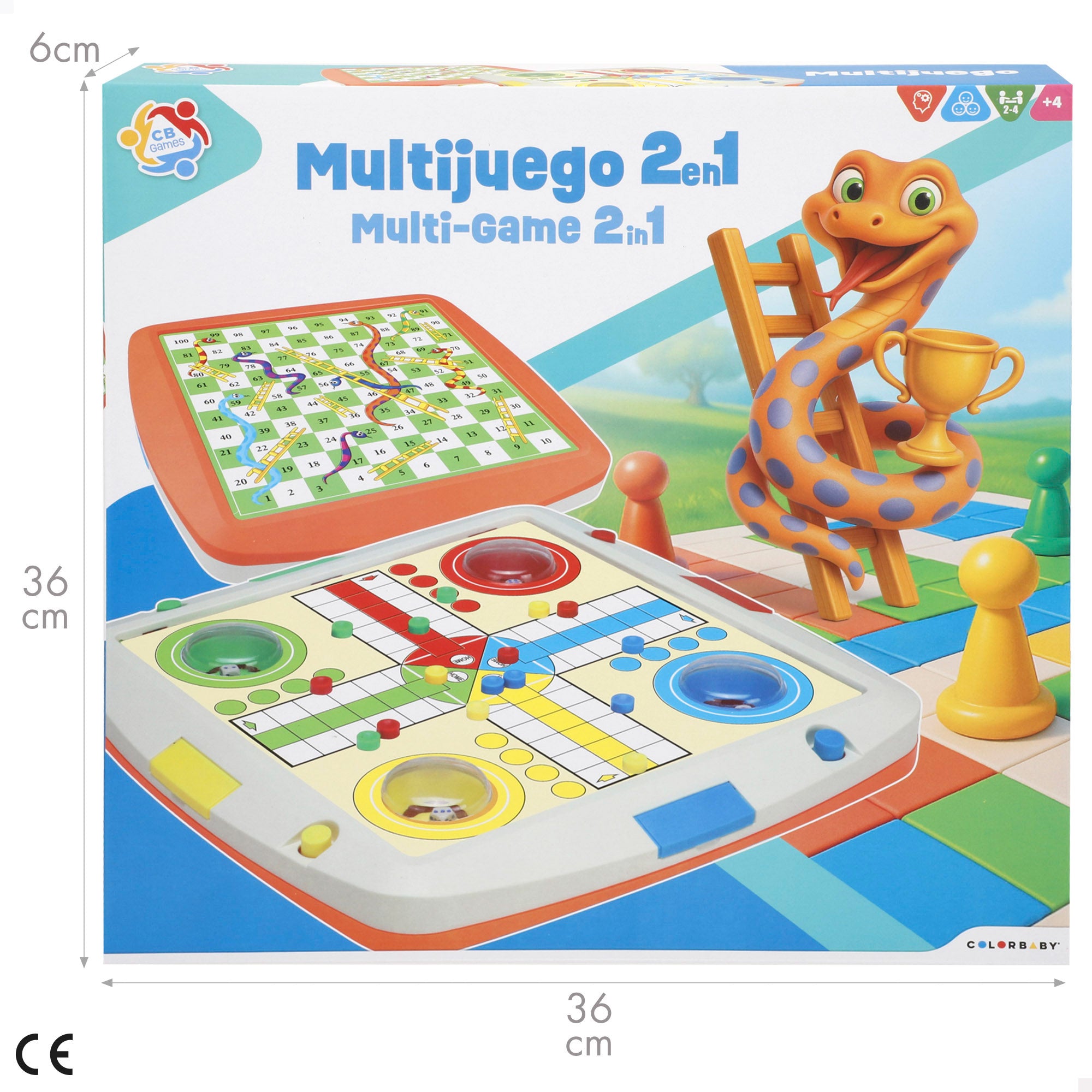 Multijuego 2 en 1: Parchís y Serpientes y escaleras CB Games