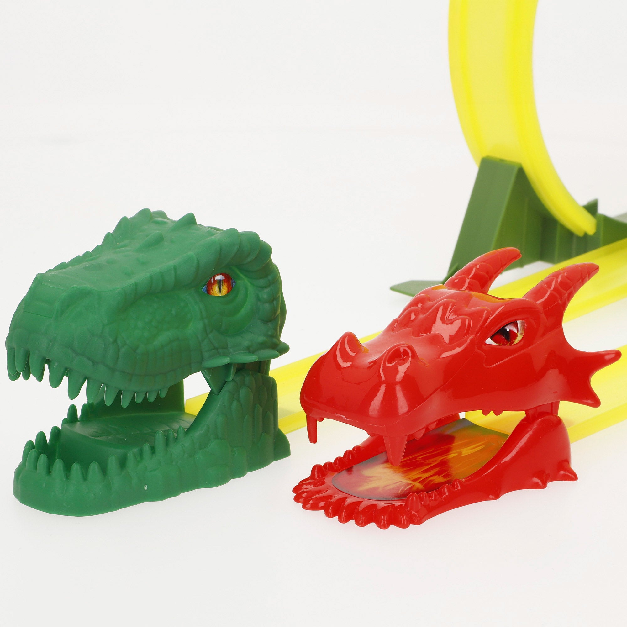 Pista de coches dinosaurio con doble lanzador y dos coches Teamsterz