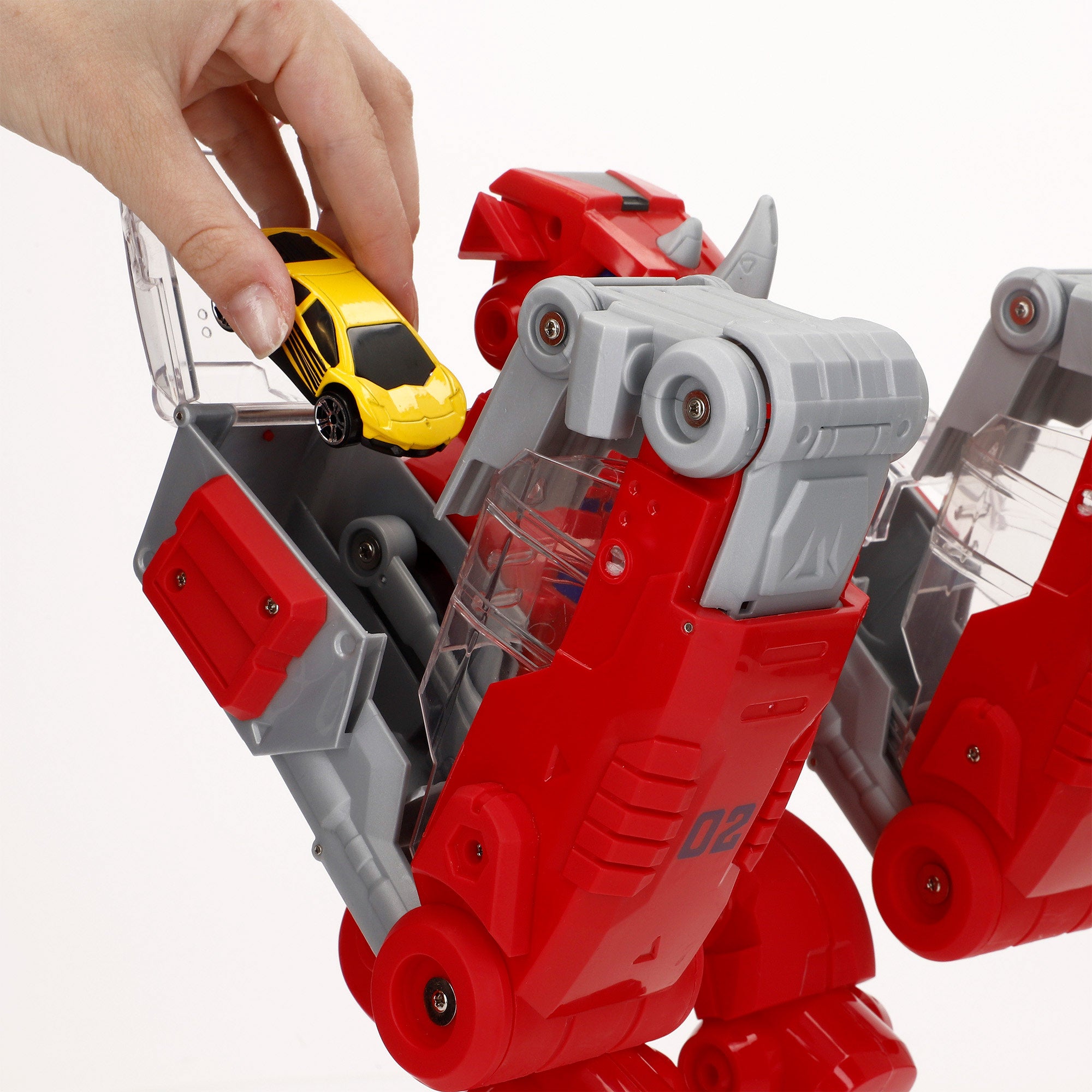 Robot lanzador de coches con luces, sonidos y coche metálico Teamsterz