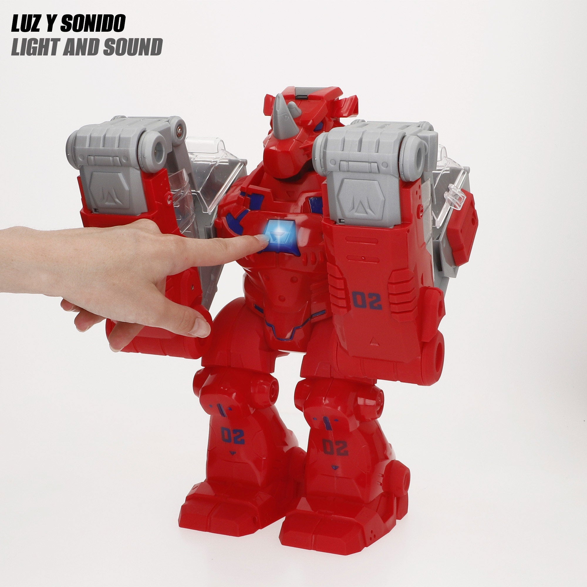 Robot lanzador de coches con luces, sonidos y coche metálico Teamsterz