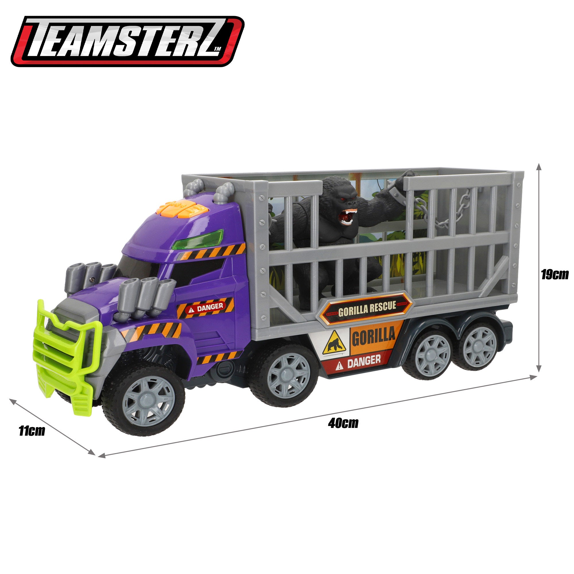 Camión rescate gorila de juguete con luces y sonidos Teamsterz