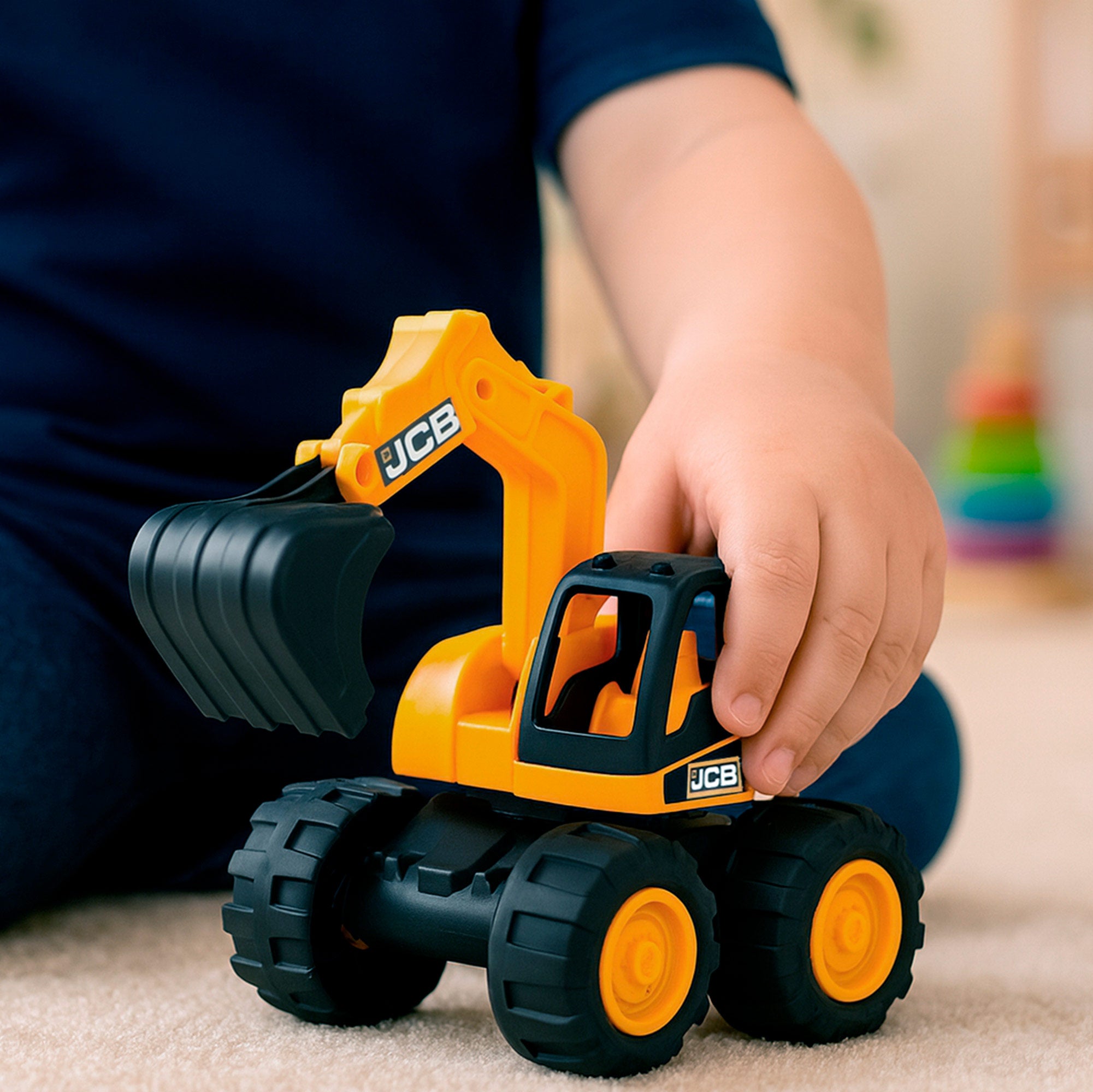 Camión de construcción con excavadora de juguete Teamsterz