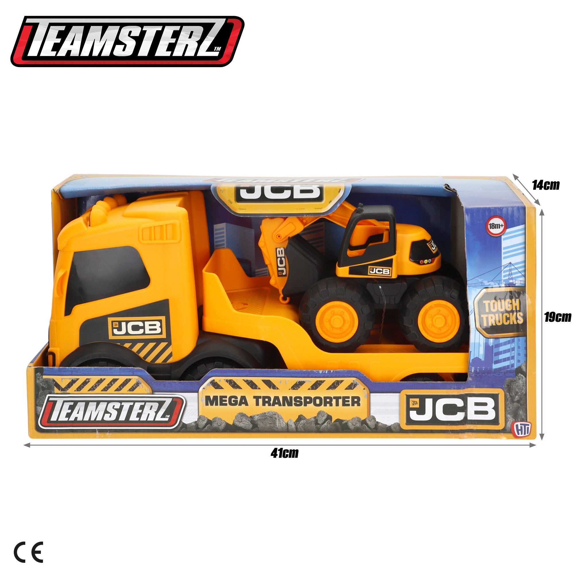 Camión de construcción con excavadora de juguete Teamsterz