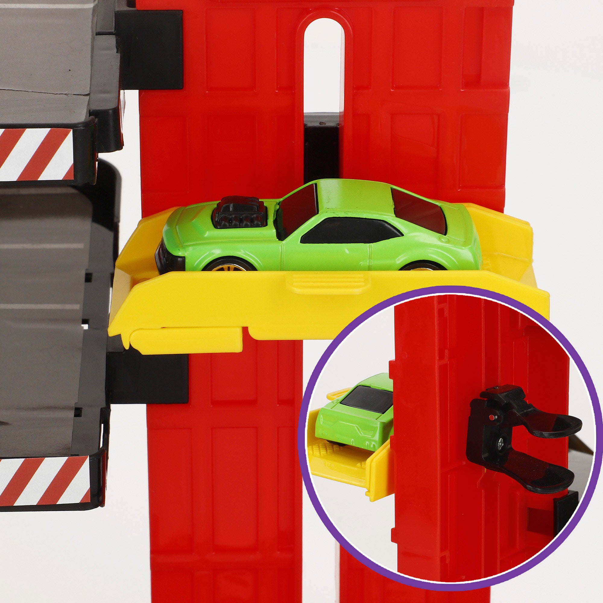 Parking de coches 3 niveles con helicóptero y coches metálicos Teamsterz