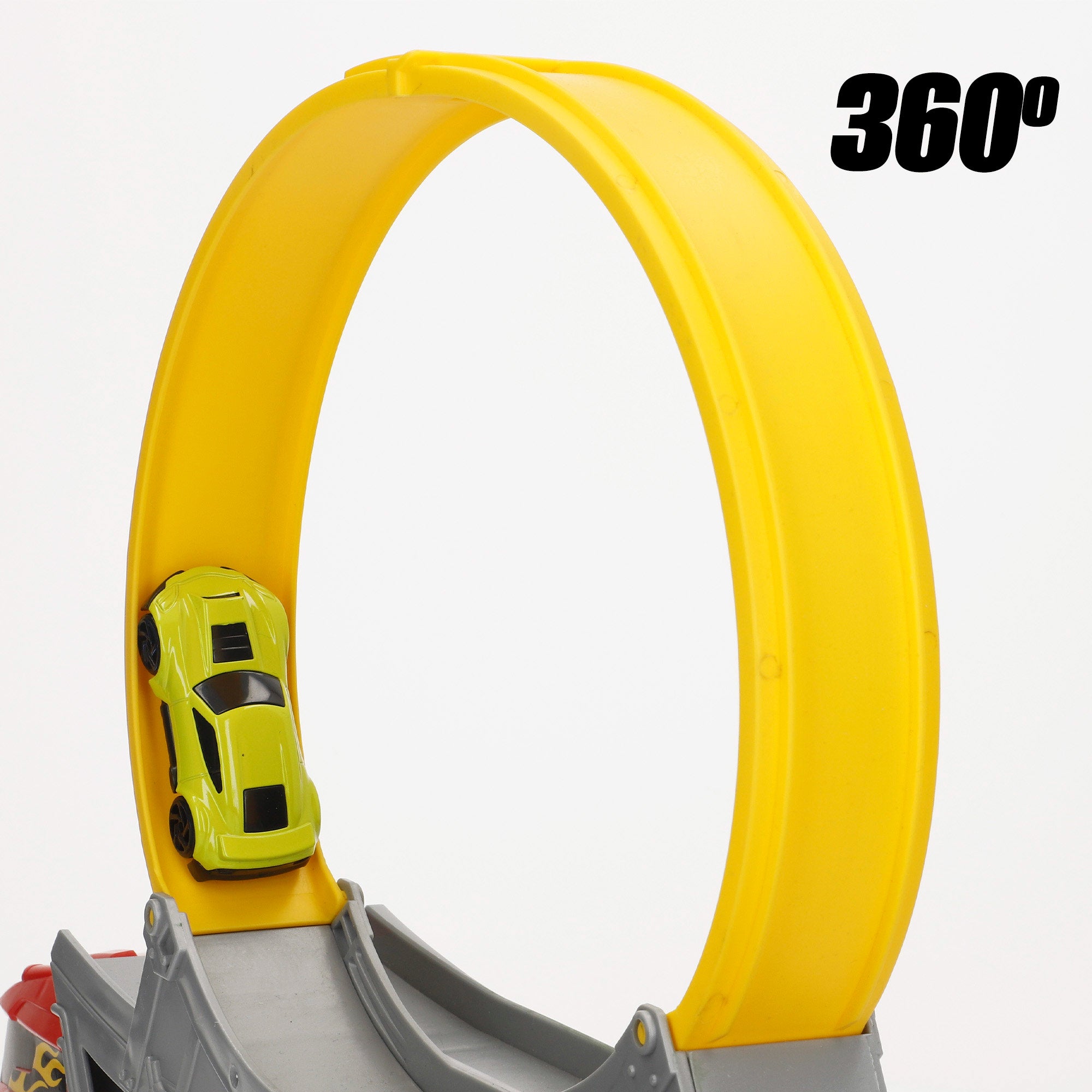 Camión lanzador de coches con pista looping y coche metálico Teamsterz