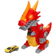 Lanzador coches luminoso con sonido y coche metálico Teamsterz