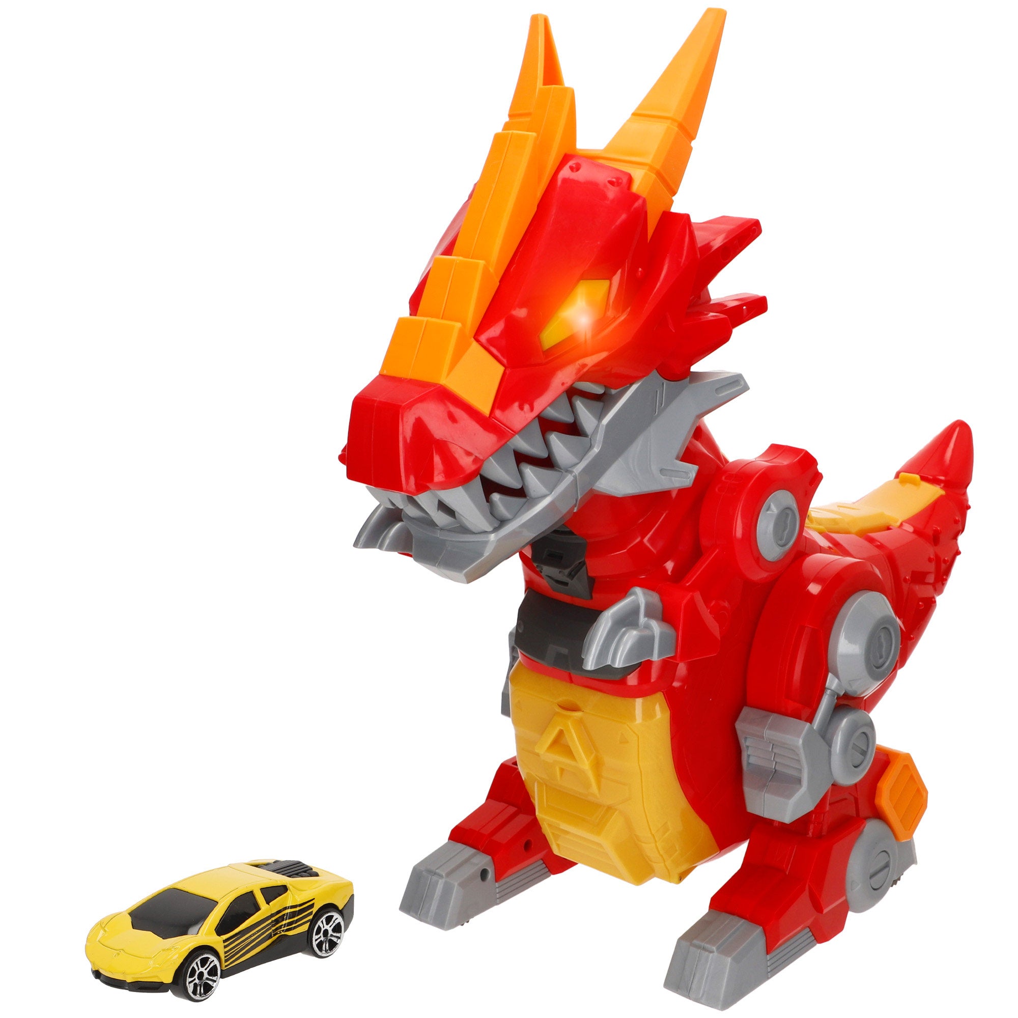 Lanzador coches luminoso con sonido y coche metálico Teamsterz