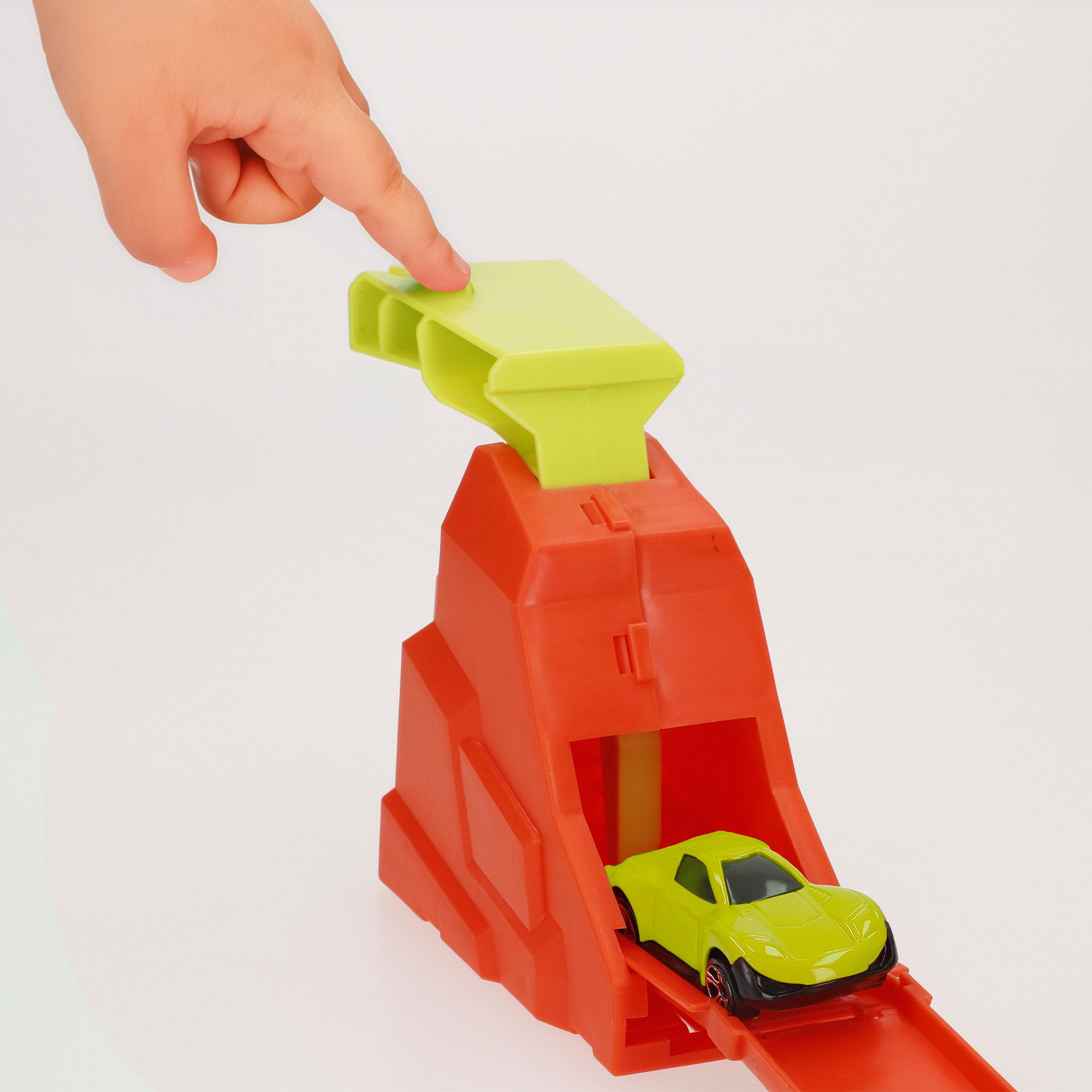 Pista lanzadora de coches con looping y coche metálico Teamsterz