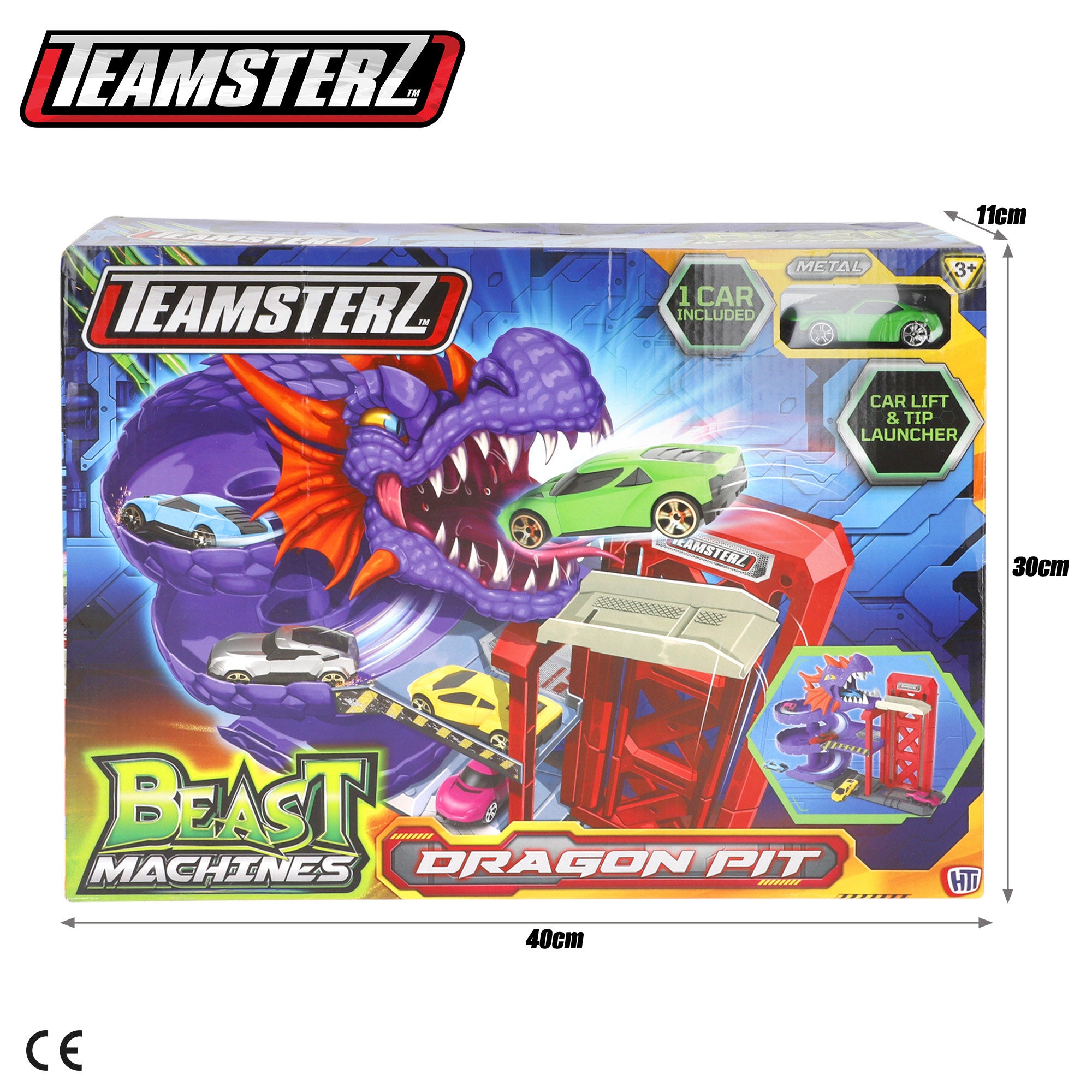 Garaje dragón con coche Teamsterz