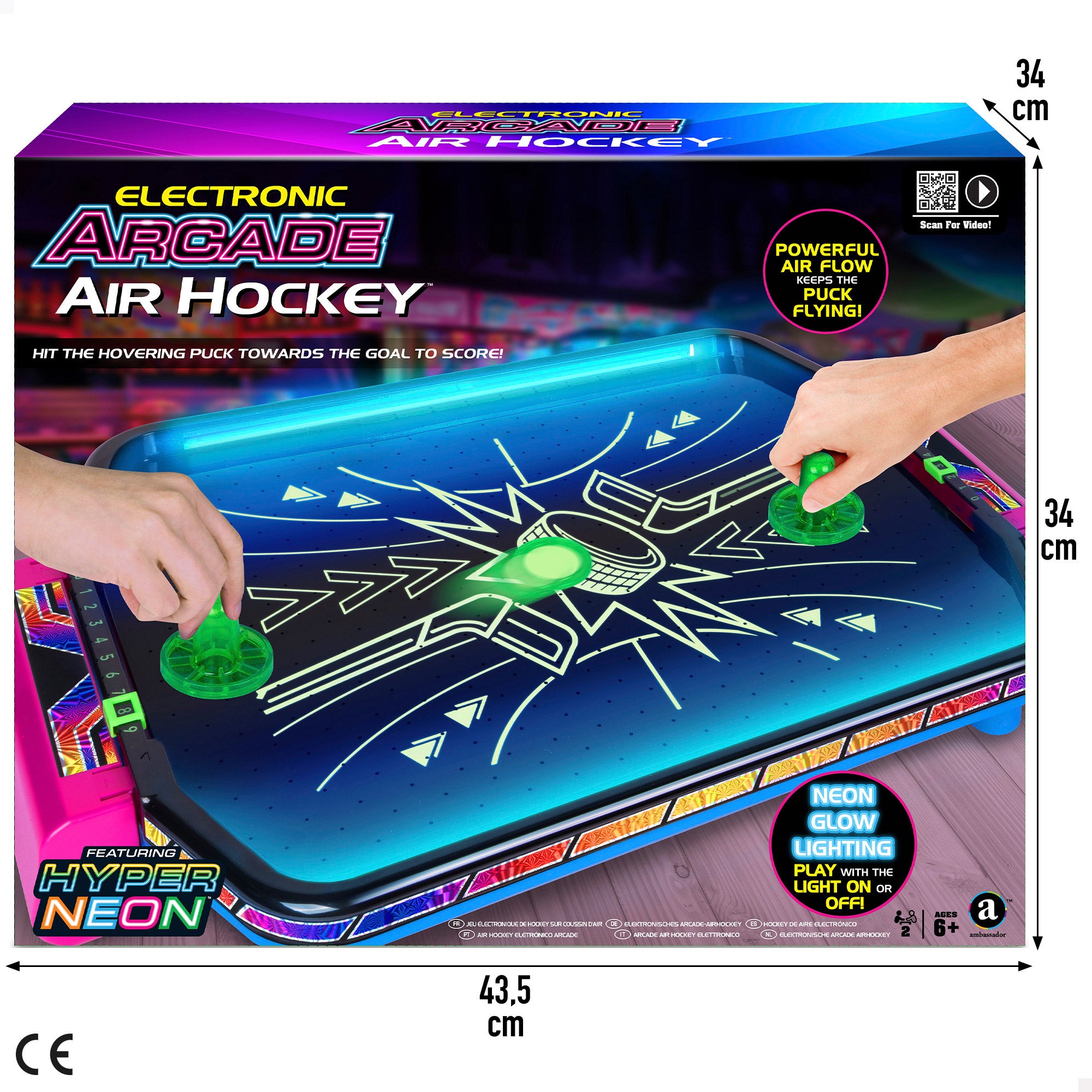 Air hockey de mesa neón con luces CB Games