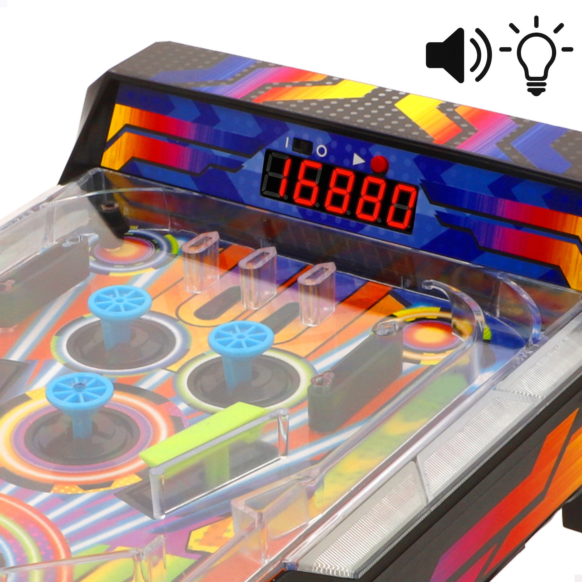 Pinball de mesa neón con luces y sonido CB Games