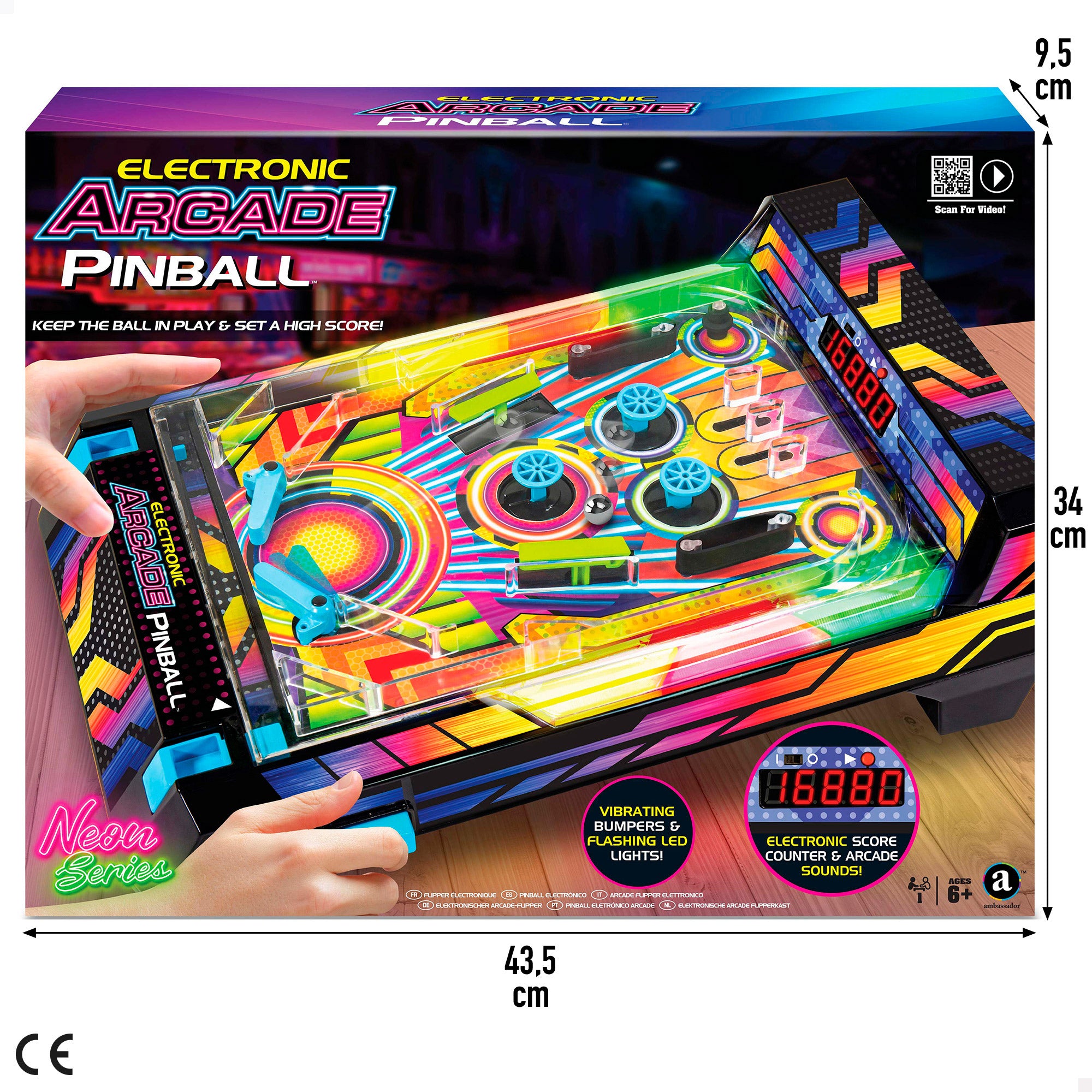 Pinball de mesa neón con luces y sonido CB Games