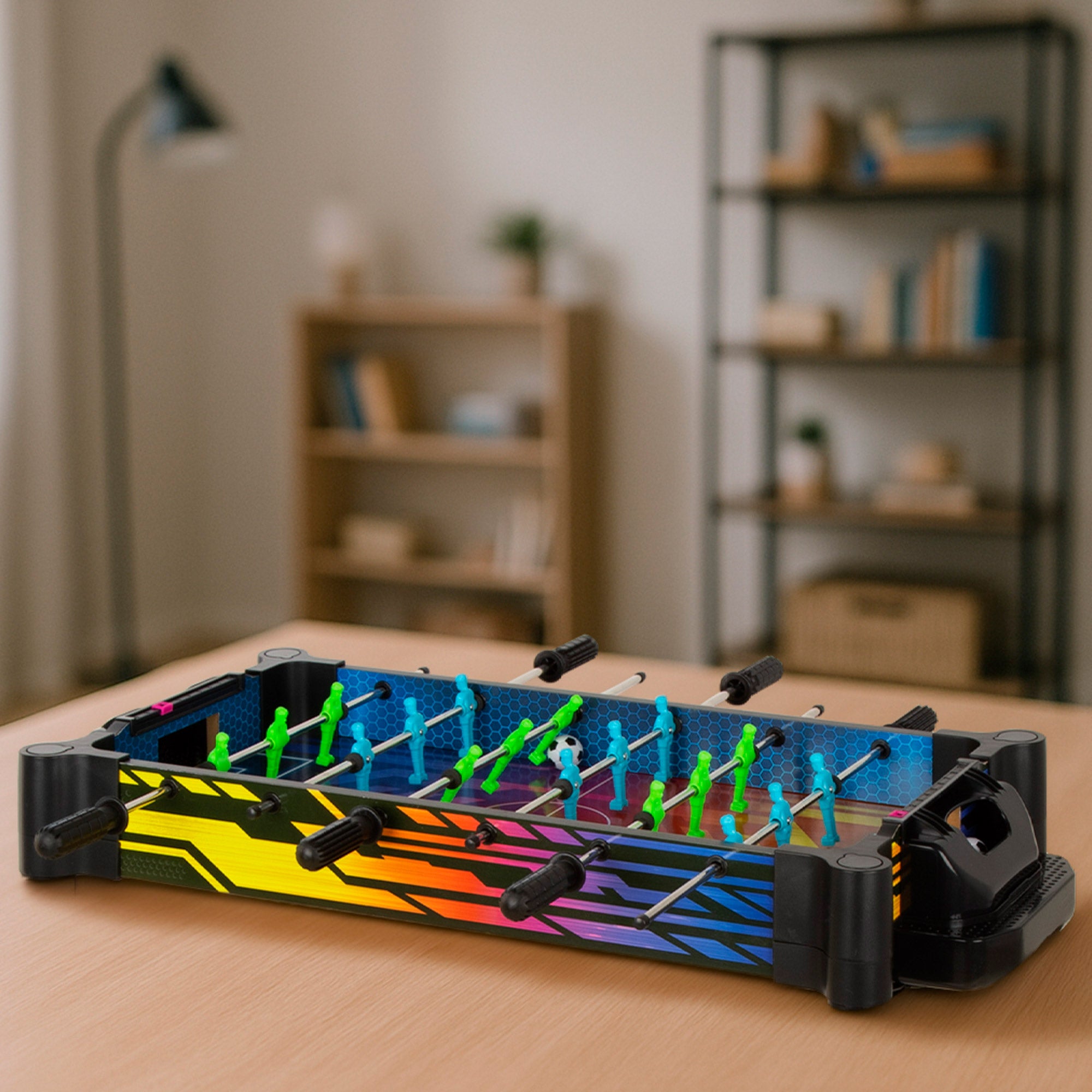 Mesa 2 en 1 air hockey y futbolín neón CB Games