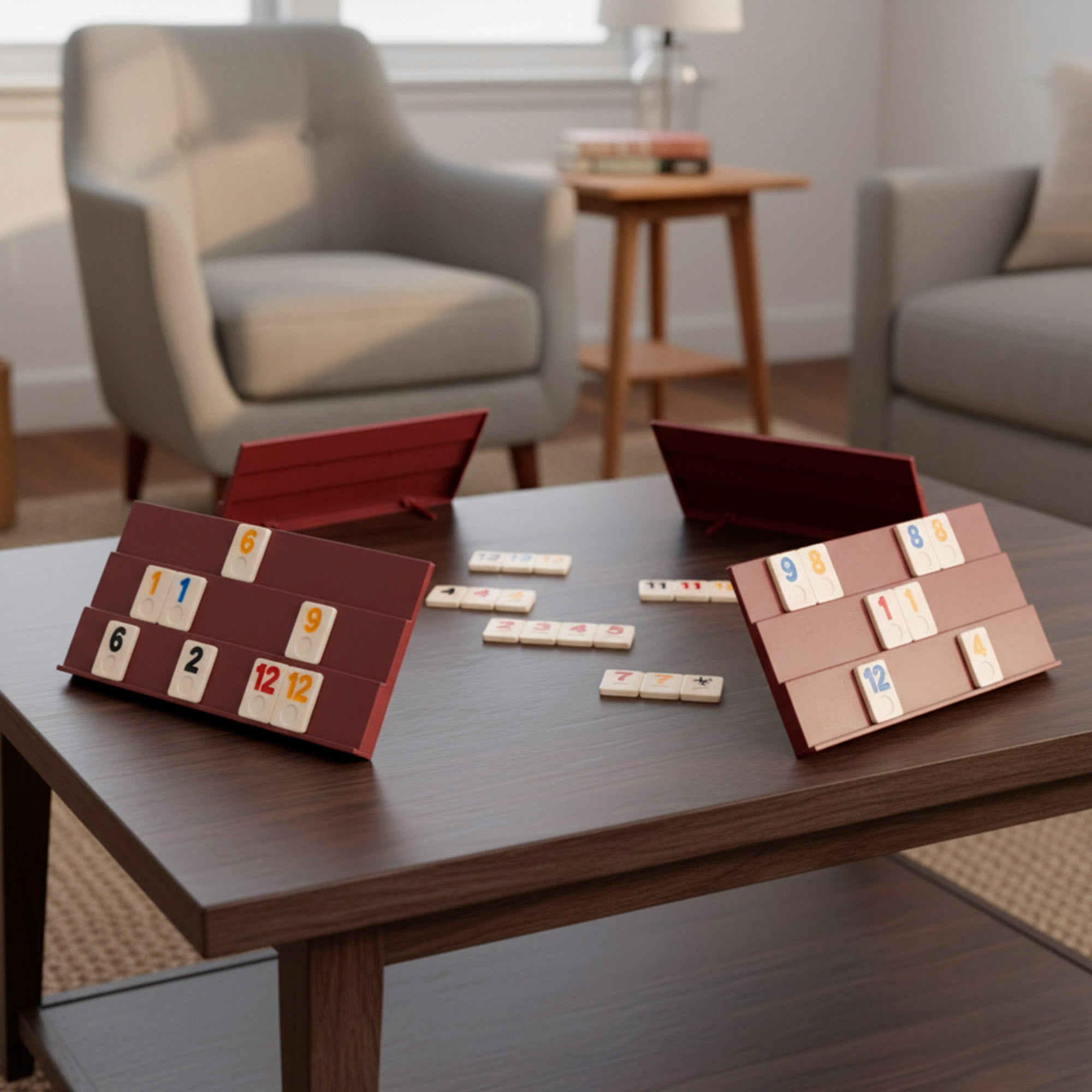 Juego de mesa Rummy clásico con fichas y soportes para 2 a 4 jugadores CB Games