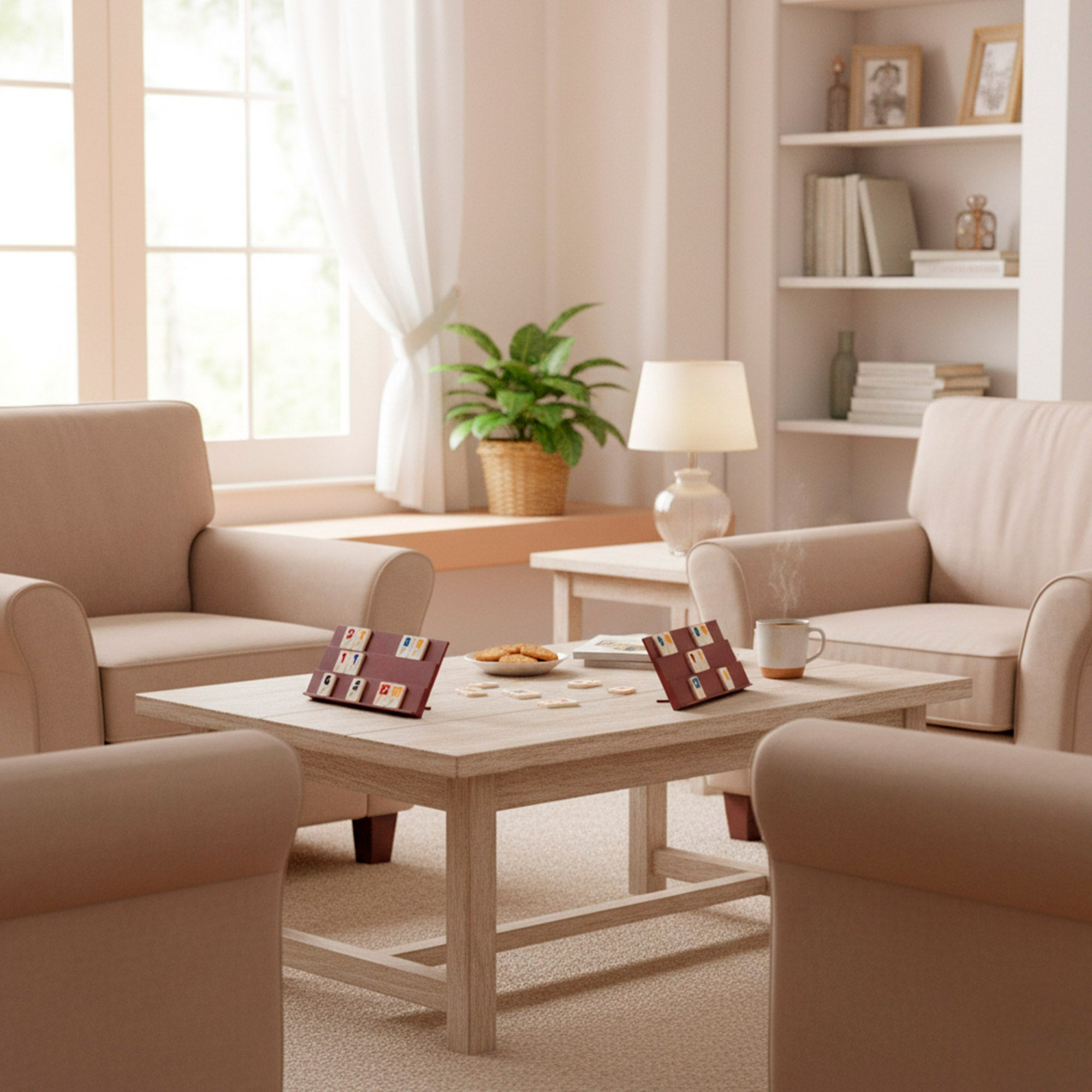 Juego de mesa Rummy clásico con fichas y soportes para 2 a 4 jugadores CB Games