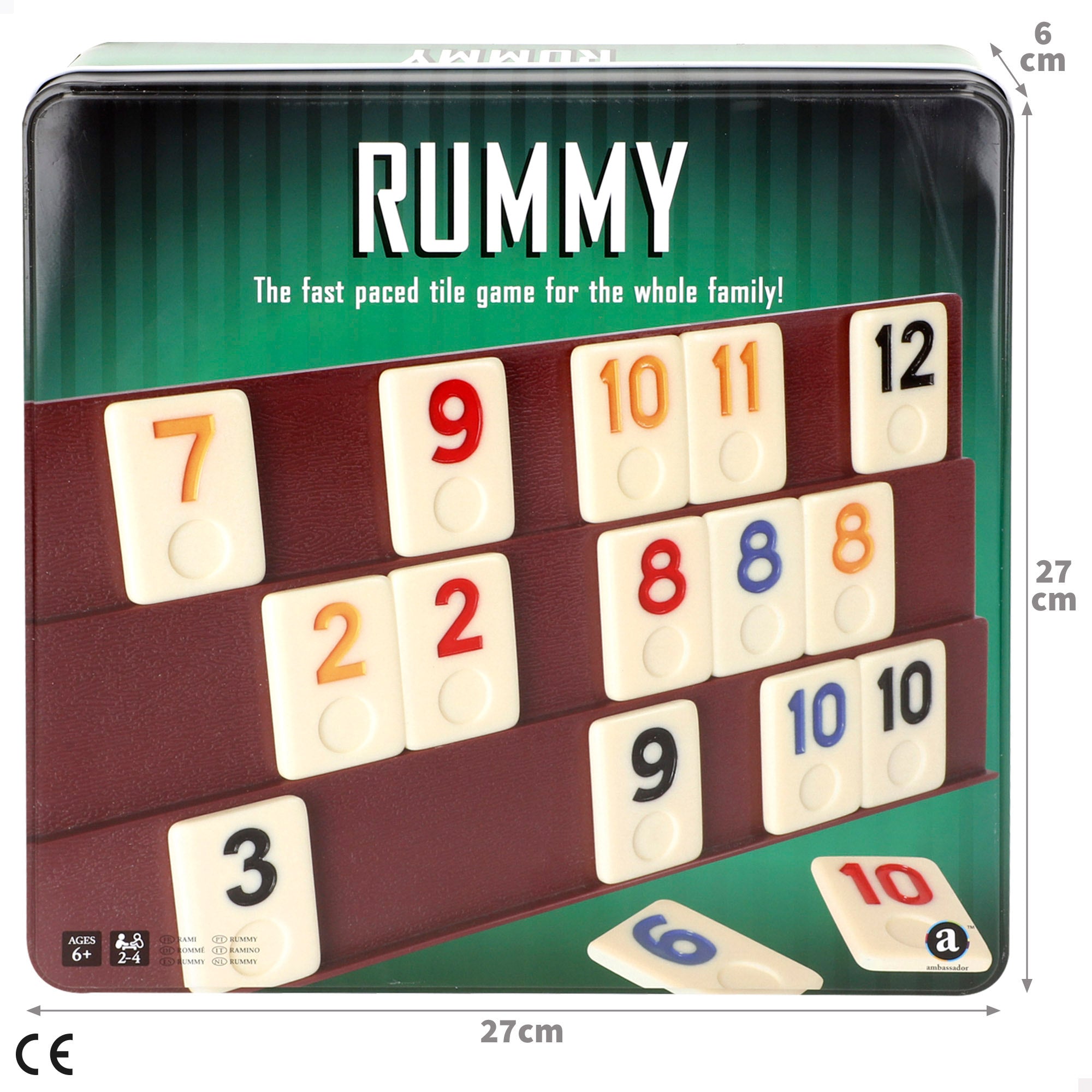 Juego de mesa Rummy clásico con fichas y soportes para 2 a 4 jugadores CB Games
