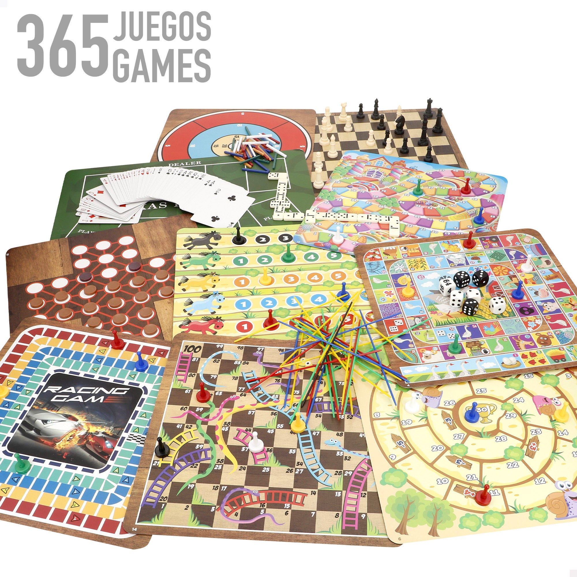 Set 365 juegos de mesa con caja metálica CB Games