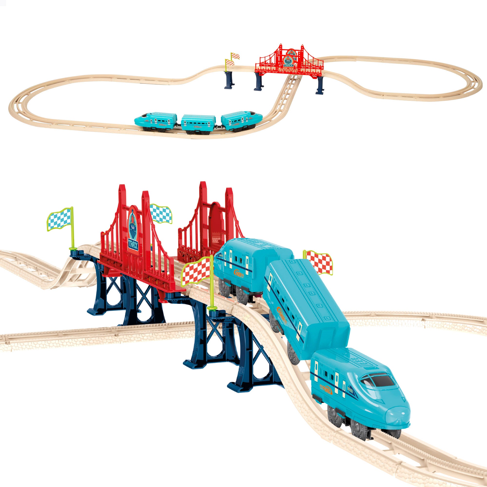 Tren eléctrico de juguete 43 piezas con sonido Speed & Go