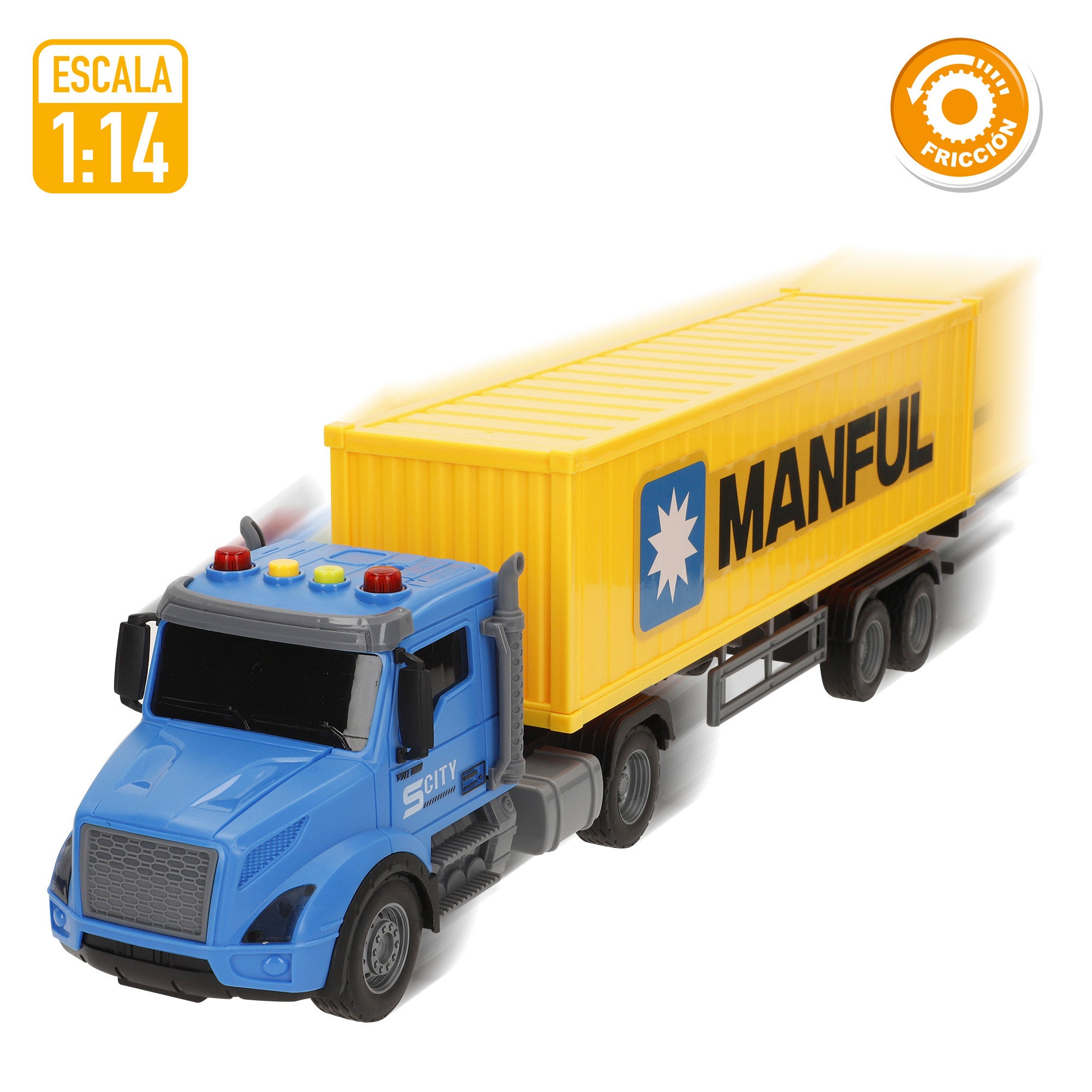 Camión contenedor fricción con luz y sonido Speed & Go