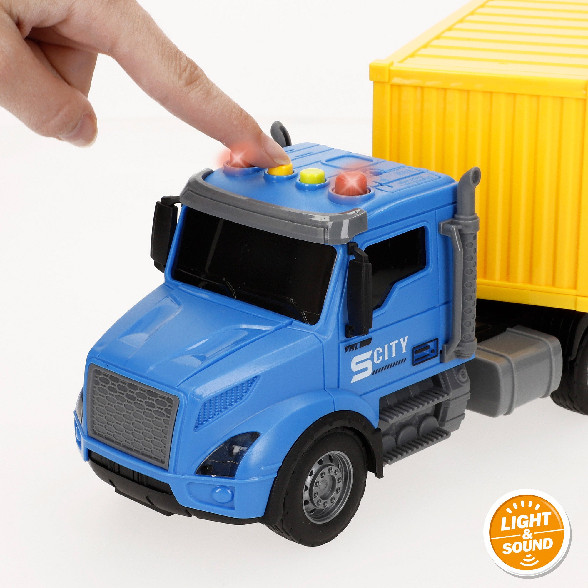 Camión contenedor fricción con luz y sonido Speed & Go